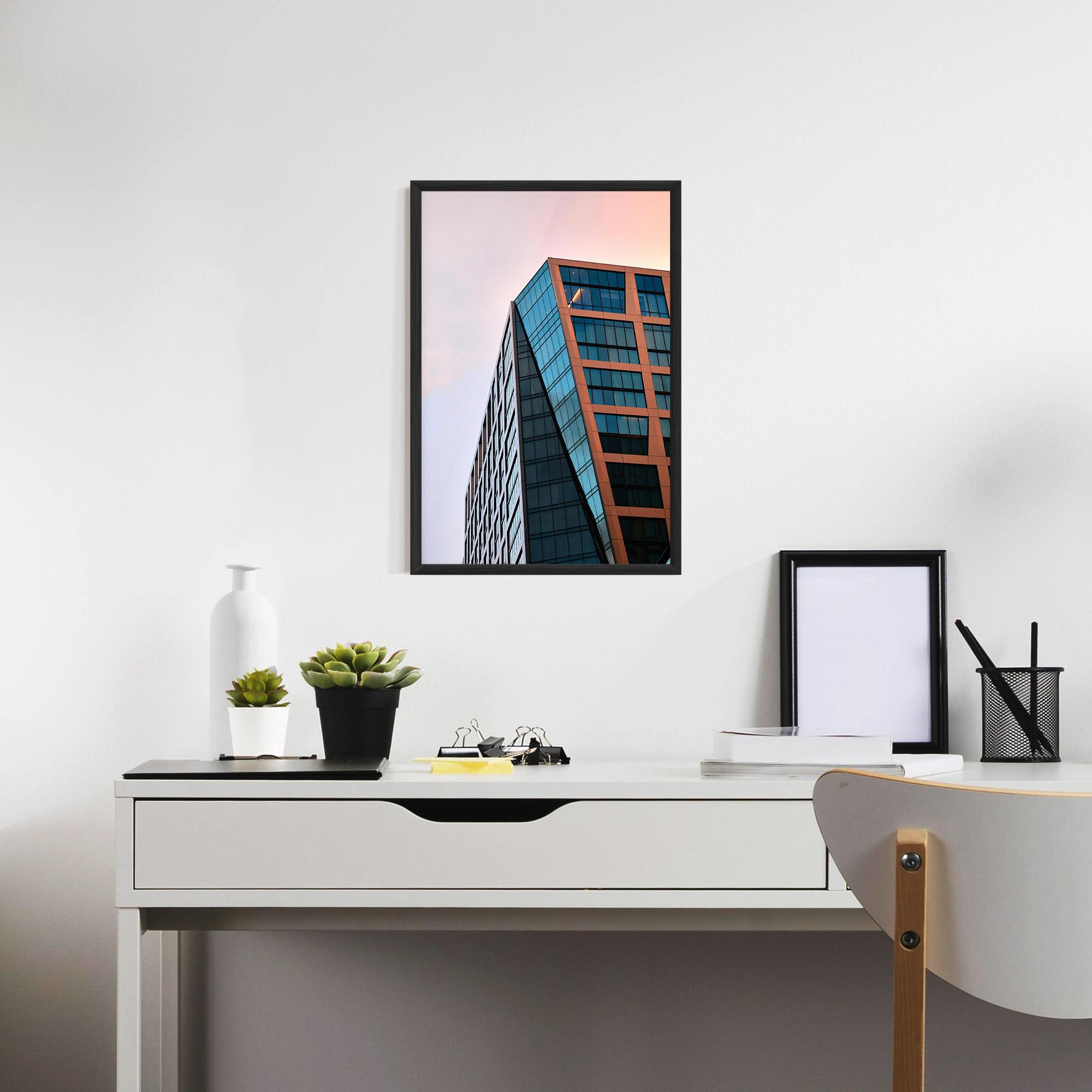 Poster Înrămat Blue Glass Building mockup 7