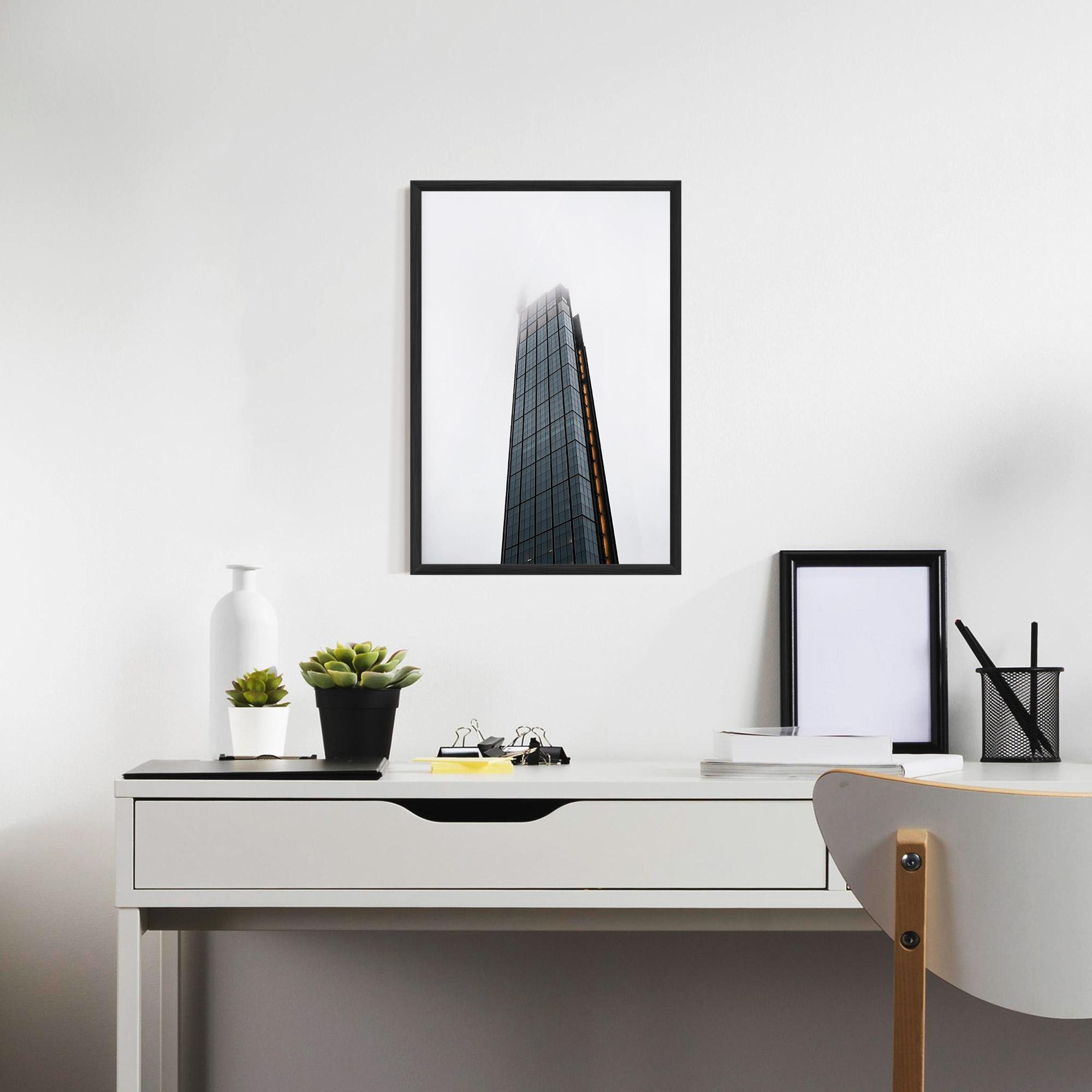 Poster Înrămat Foggy High Building mockup 7