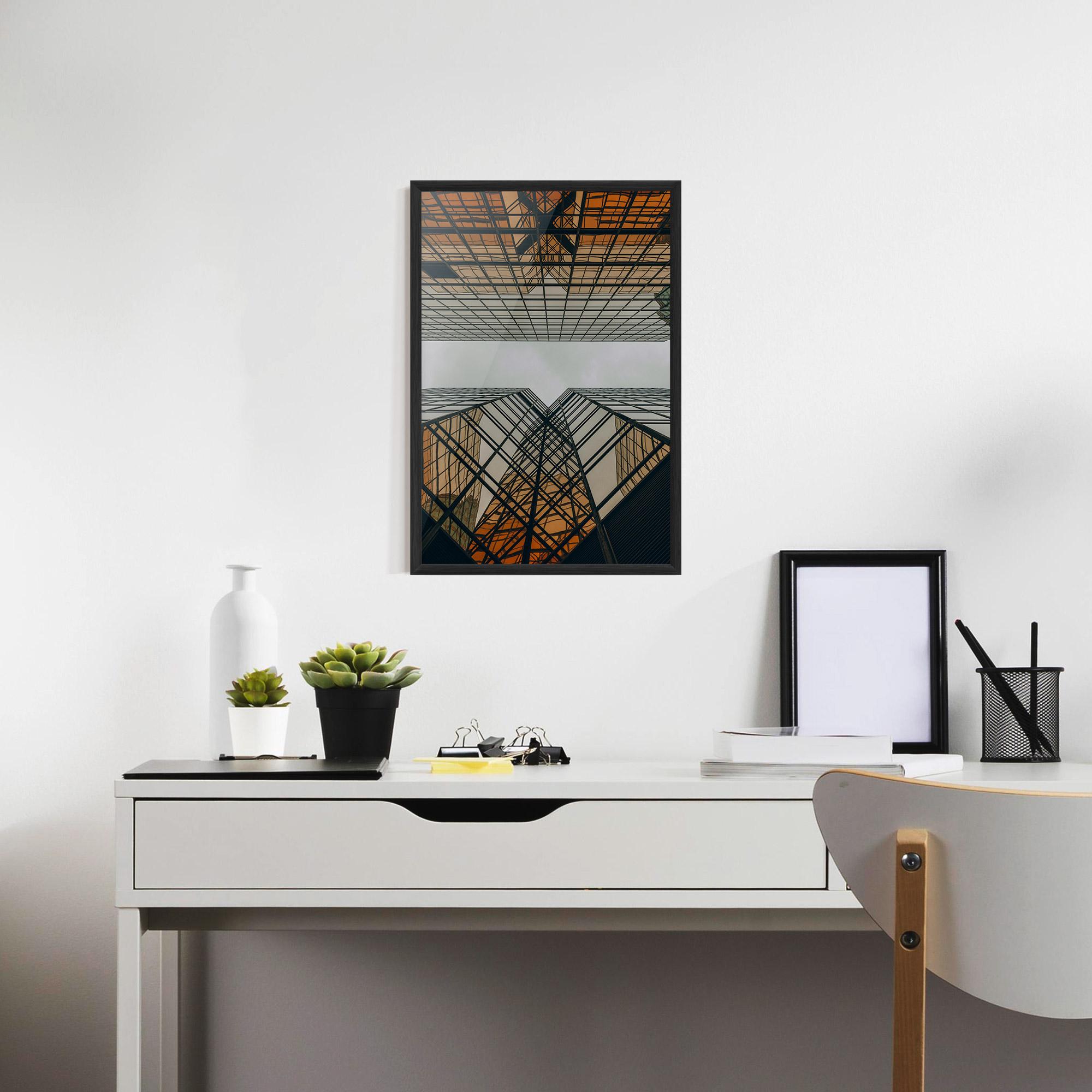 Poster Înrămat Orange Glass Building mockup 7