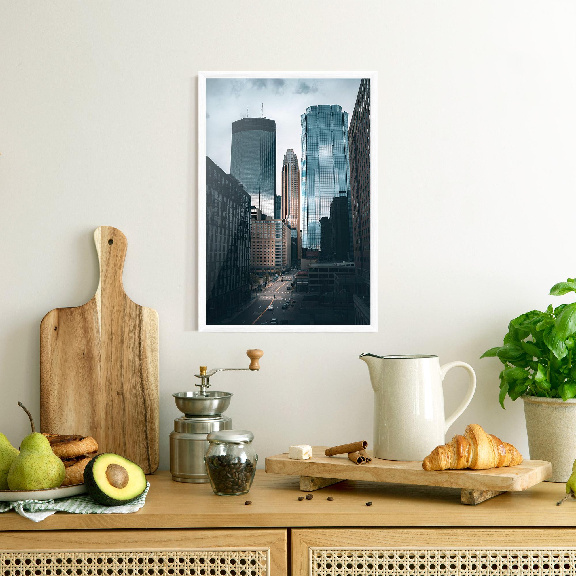 Poster Înrămat Big Blue Building mockup 8