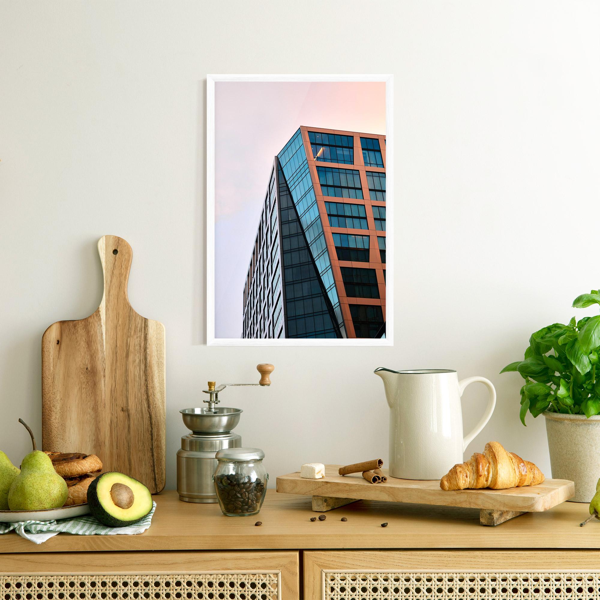 Poster Înrămat Blue Glass Building mockup 8