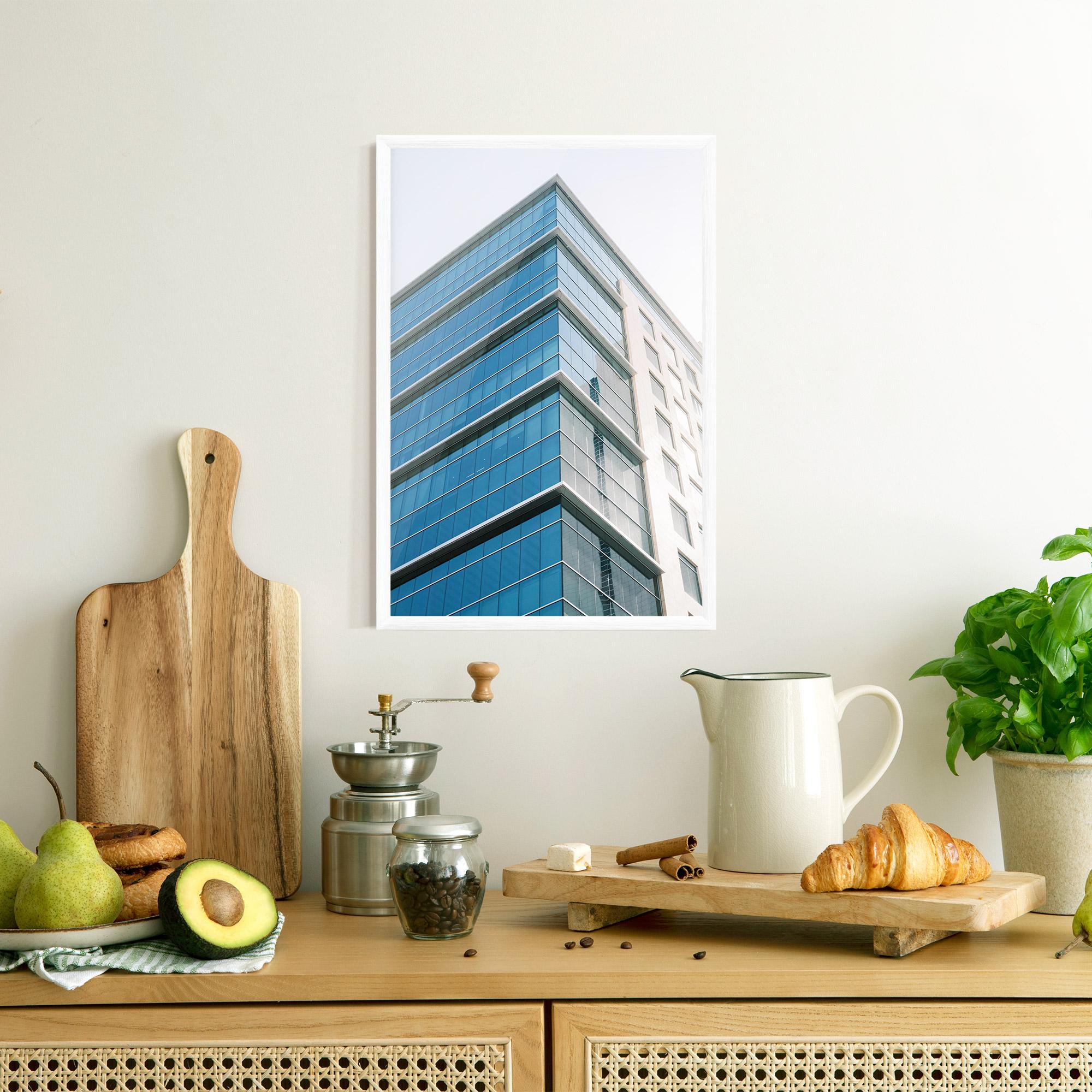 Poster Înrămat Blue Glass Tower mockup 8
