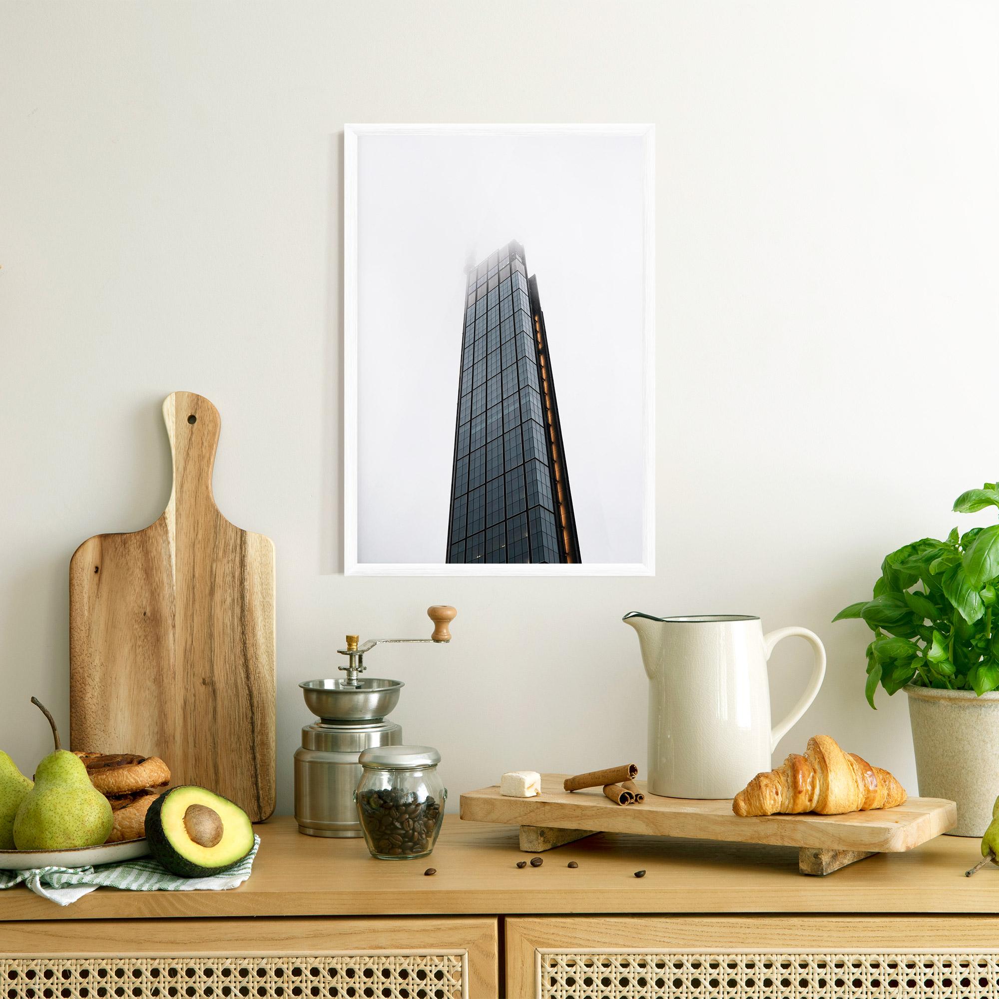 Poster Înrămat Foggy High Building mockup 8