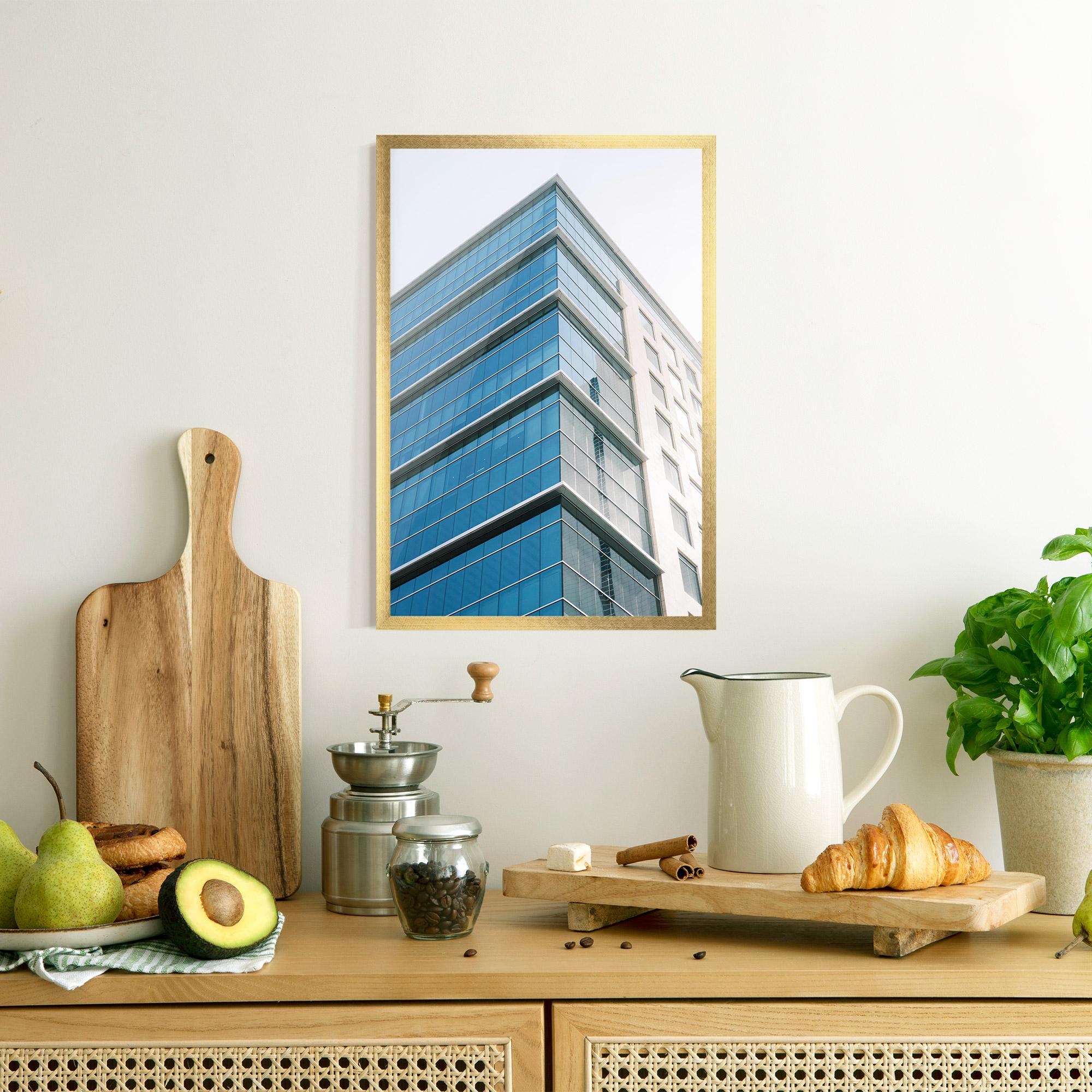 Poster Înrămat Blue Glass Tower mockup 8