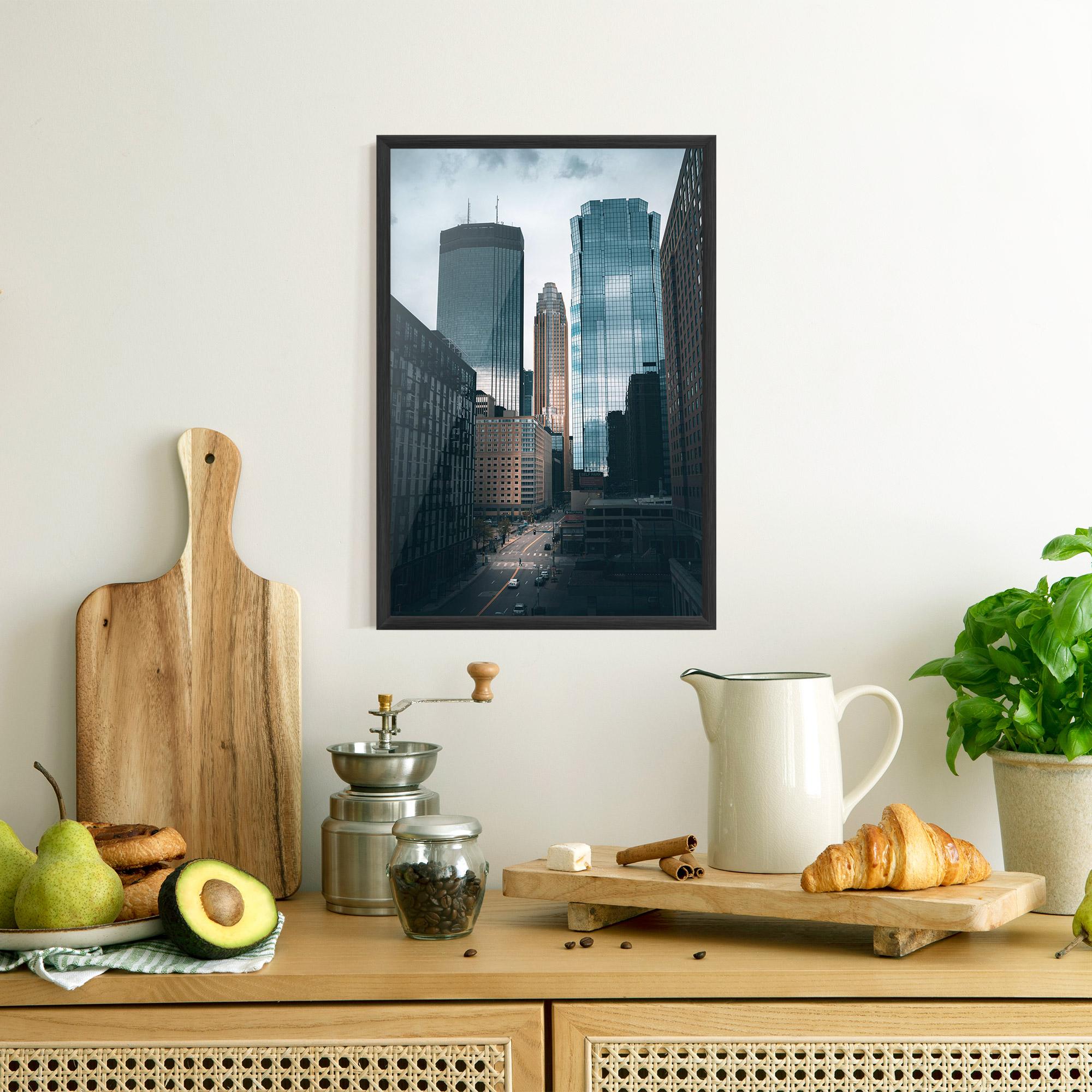 Poster Înrămat Big Blue Building mockup 8