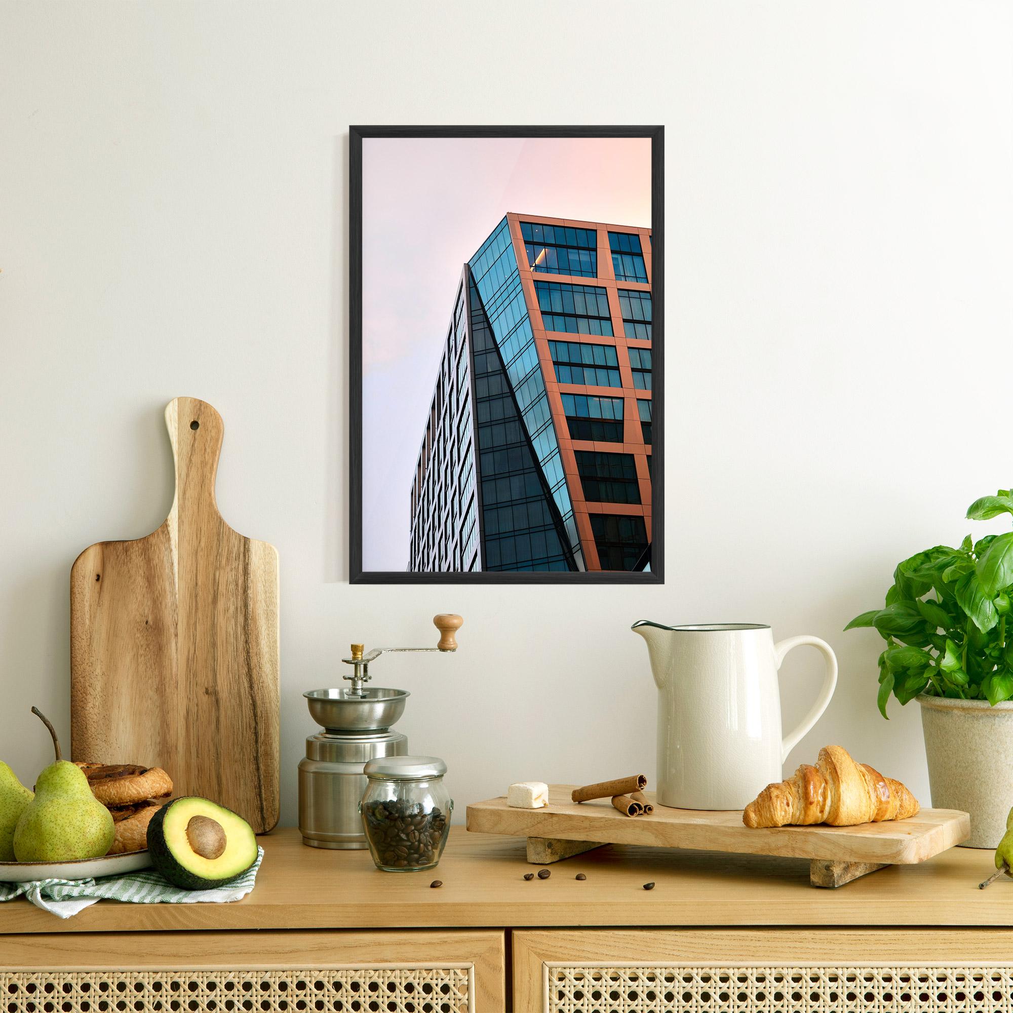 Poster Înrămat Blue Glass Building mockup 8