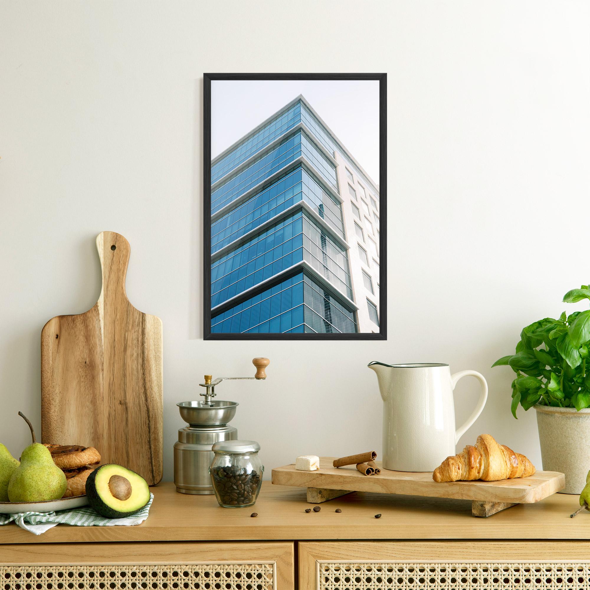 Poster Înrămat Blue Glass Tower mockup 8