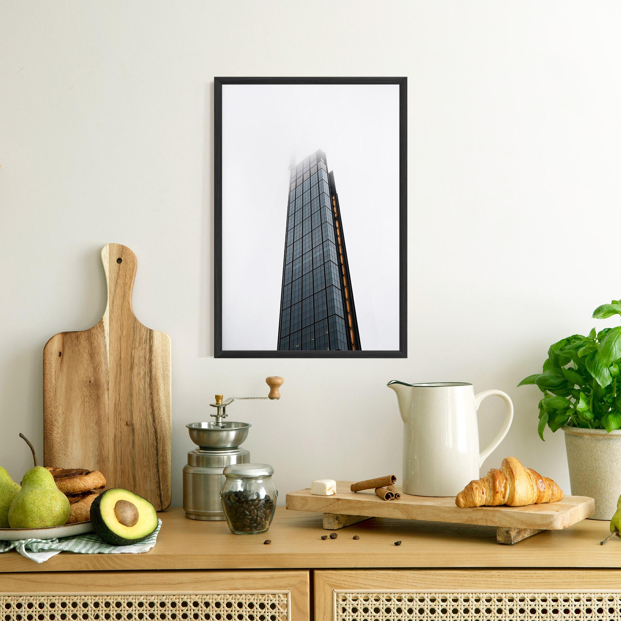 Poster Înrămat Foggy High Building mockup 8