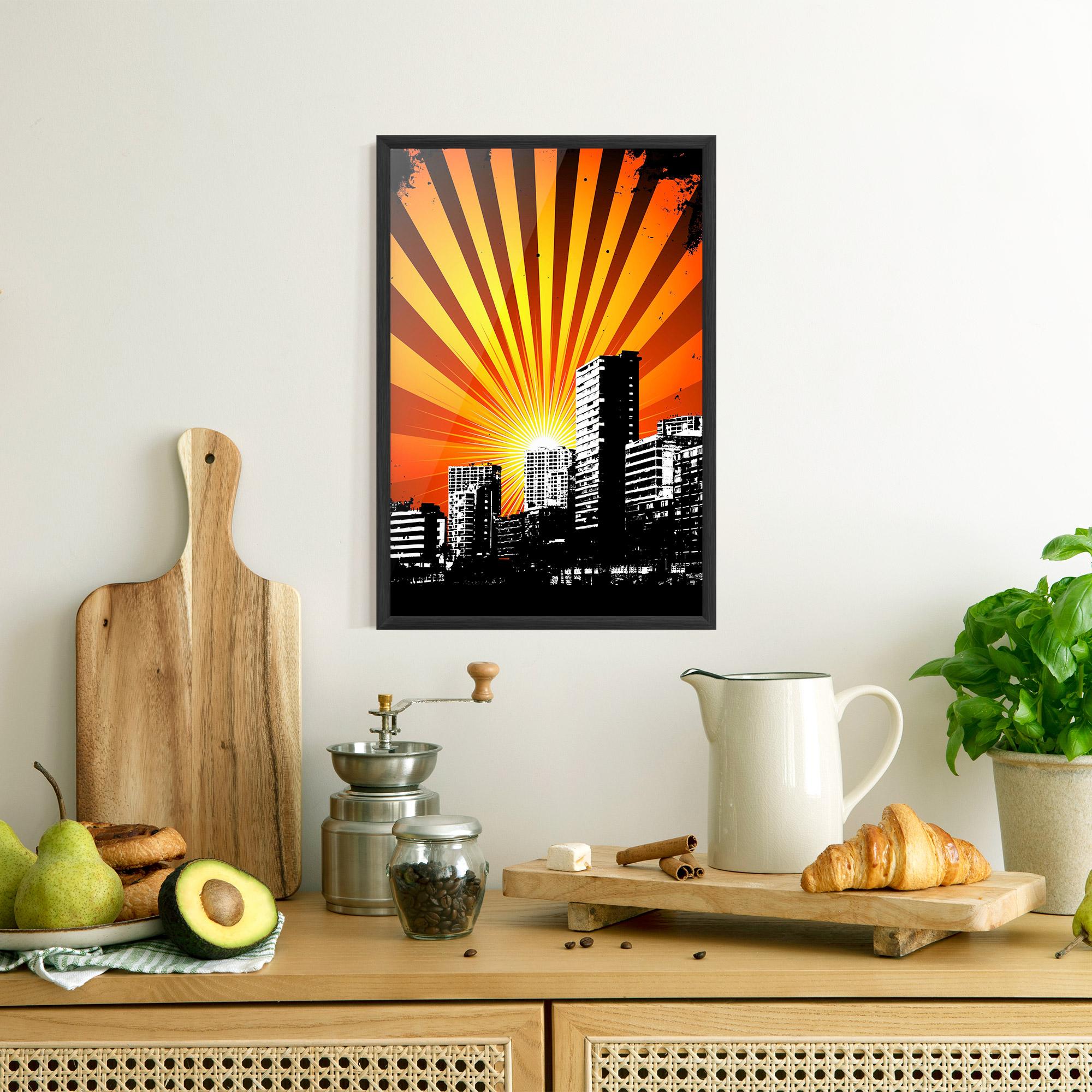 Poster Înrămat Sunset Building mockup 8