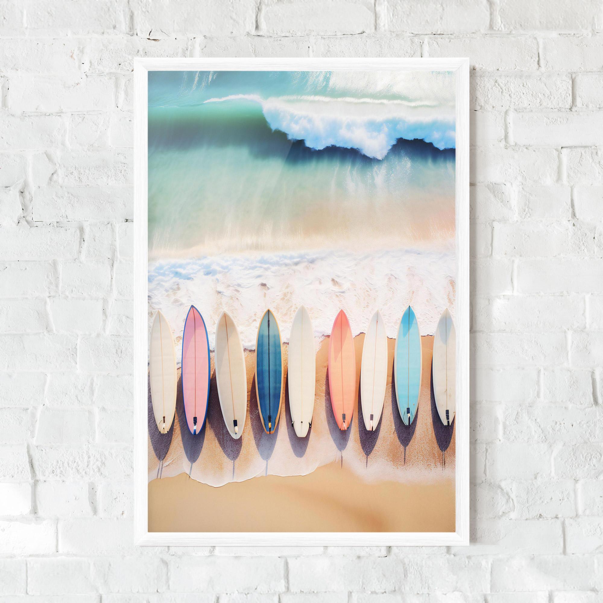 Poster Înrămat Surfboards Beach mockup 0