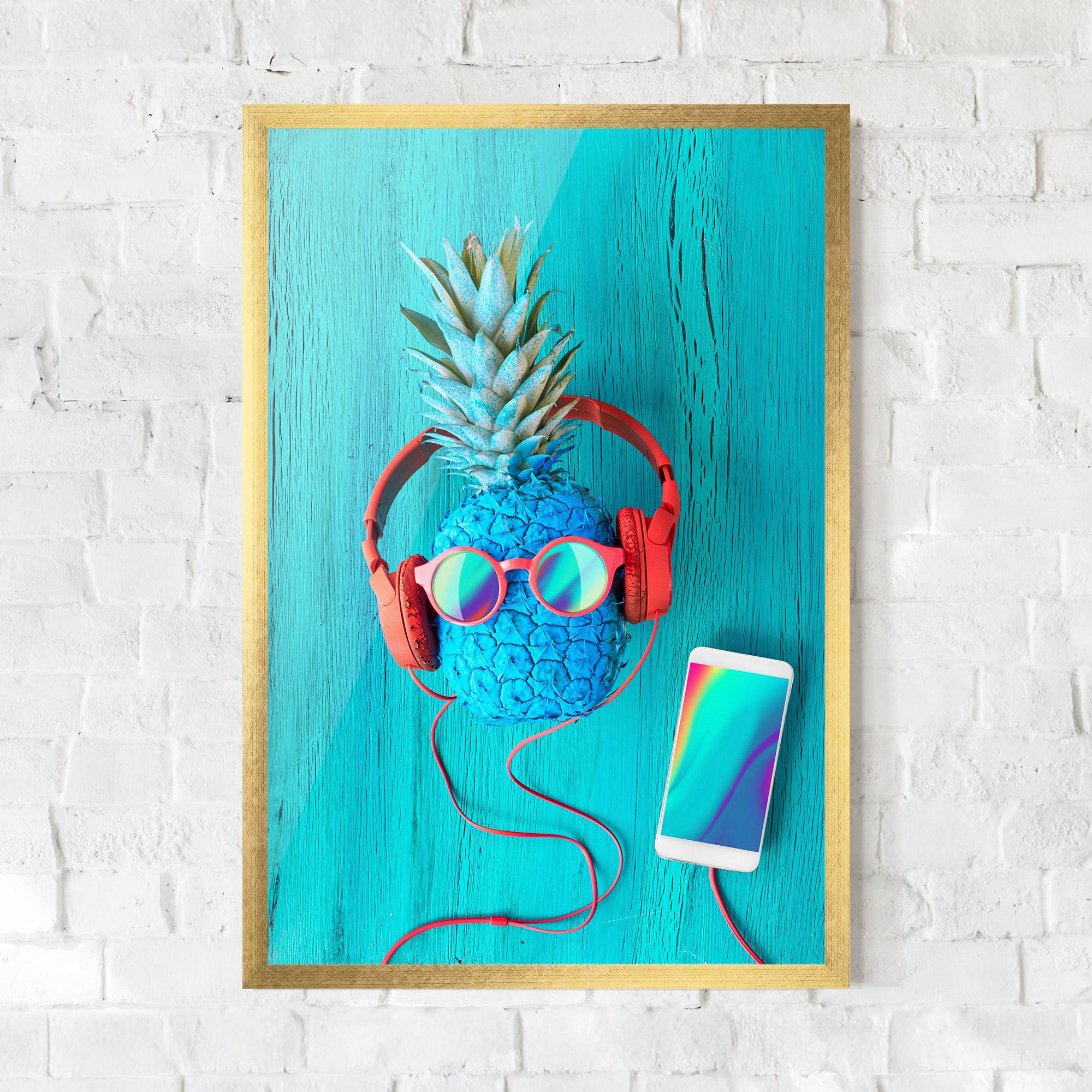 Poster Înrămat Blue Pineapple mockup 0
