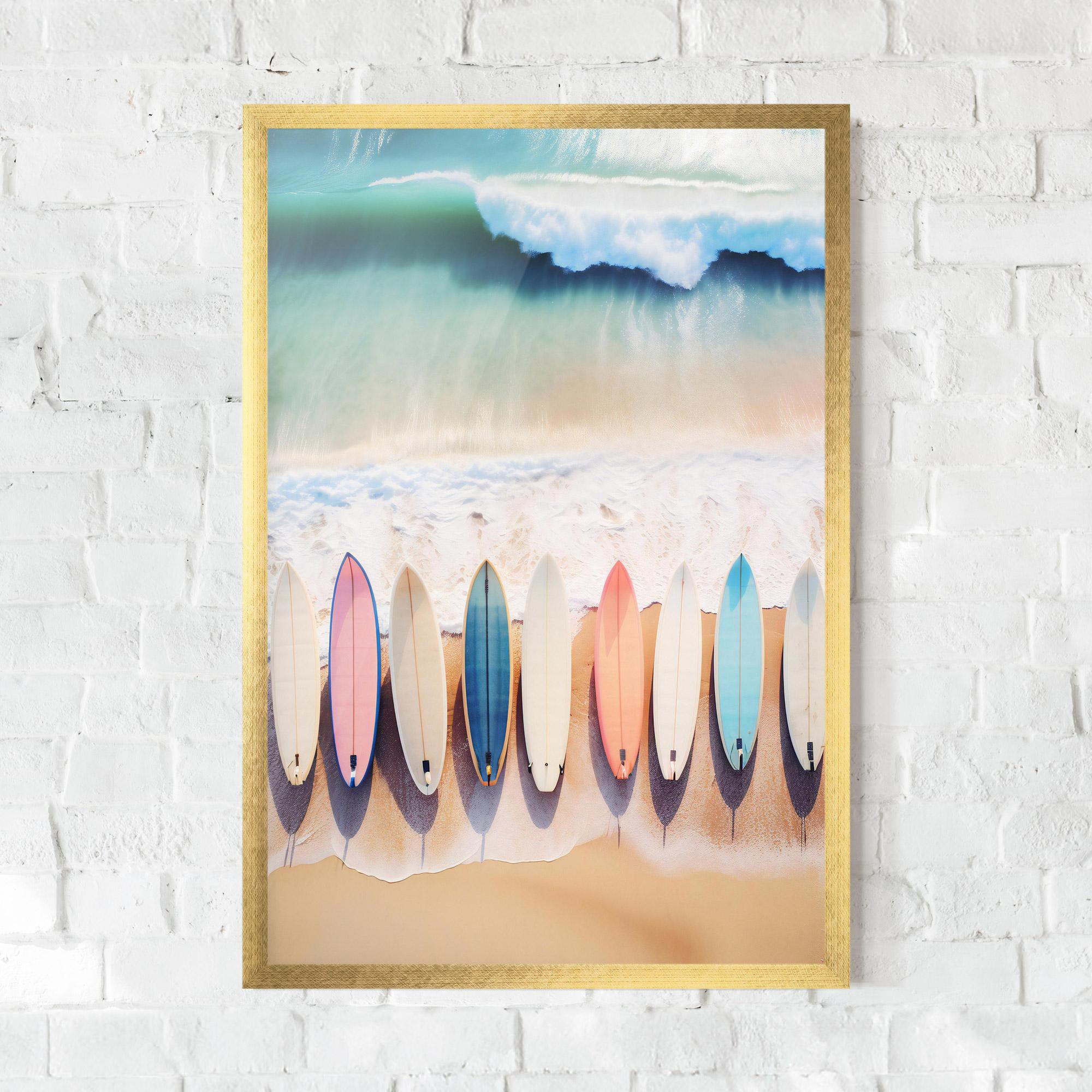 Poster Înrămat Surfboards Beach mockup 0