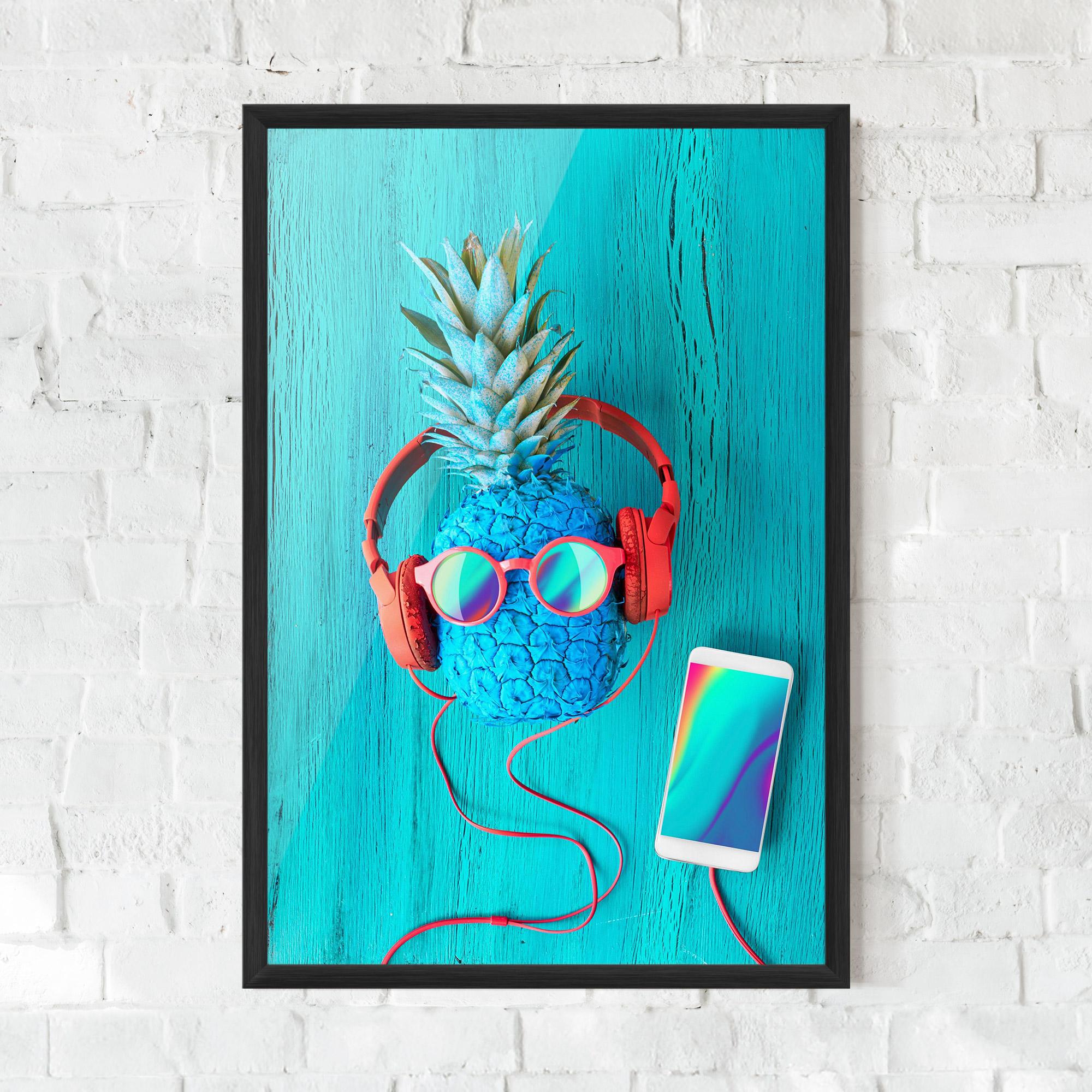 Poster Înrămat Blue Pineapple mockup 0