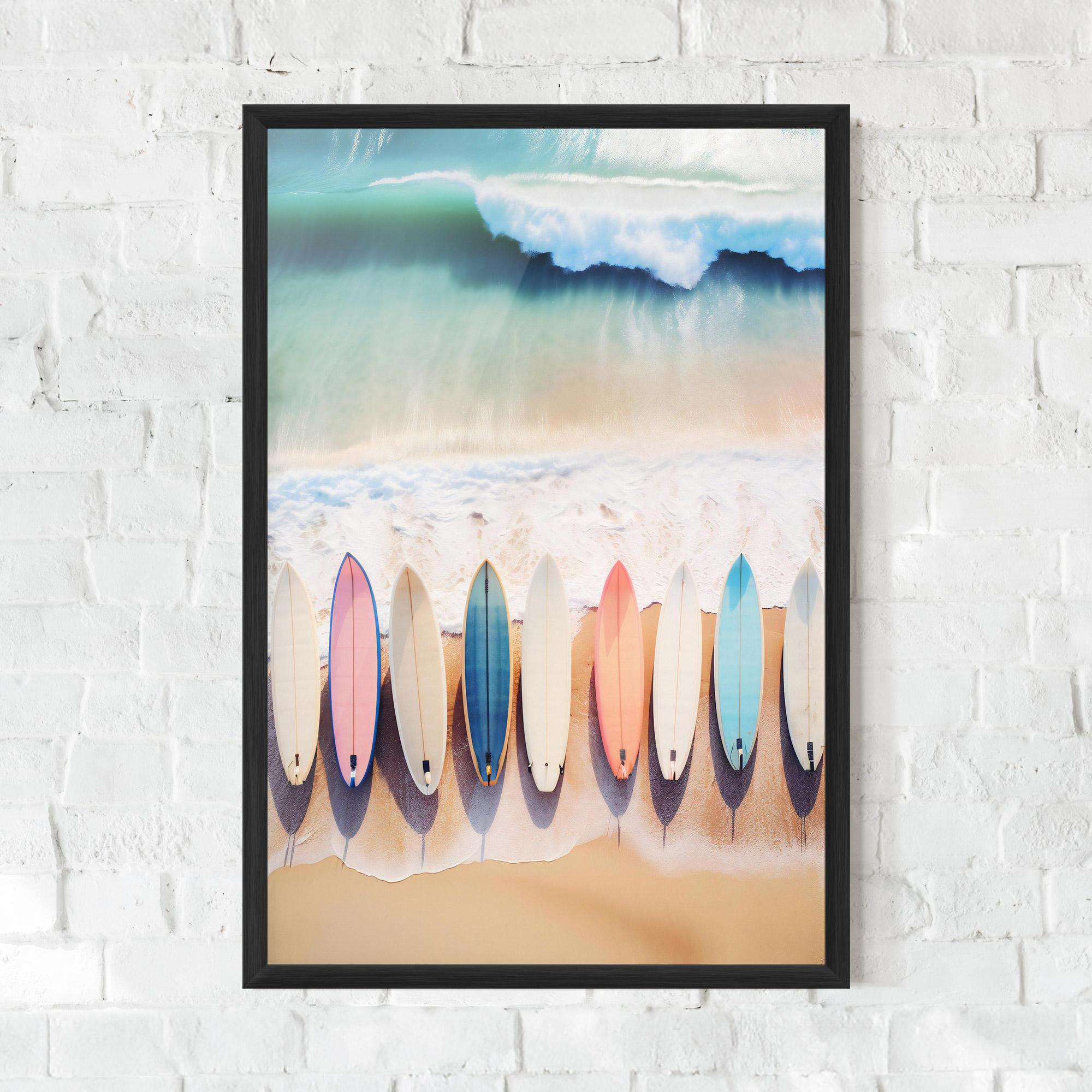 Poster Înrămat Surfboards Beach mockup 0
