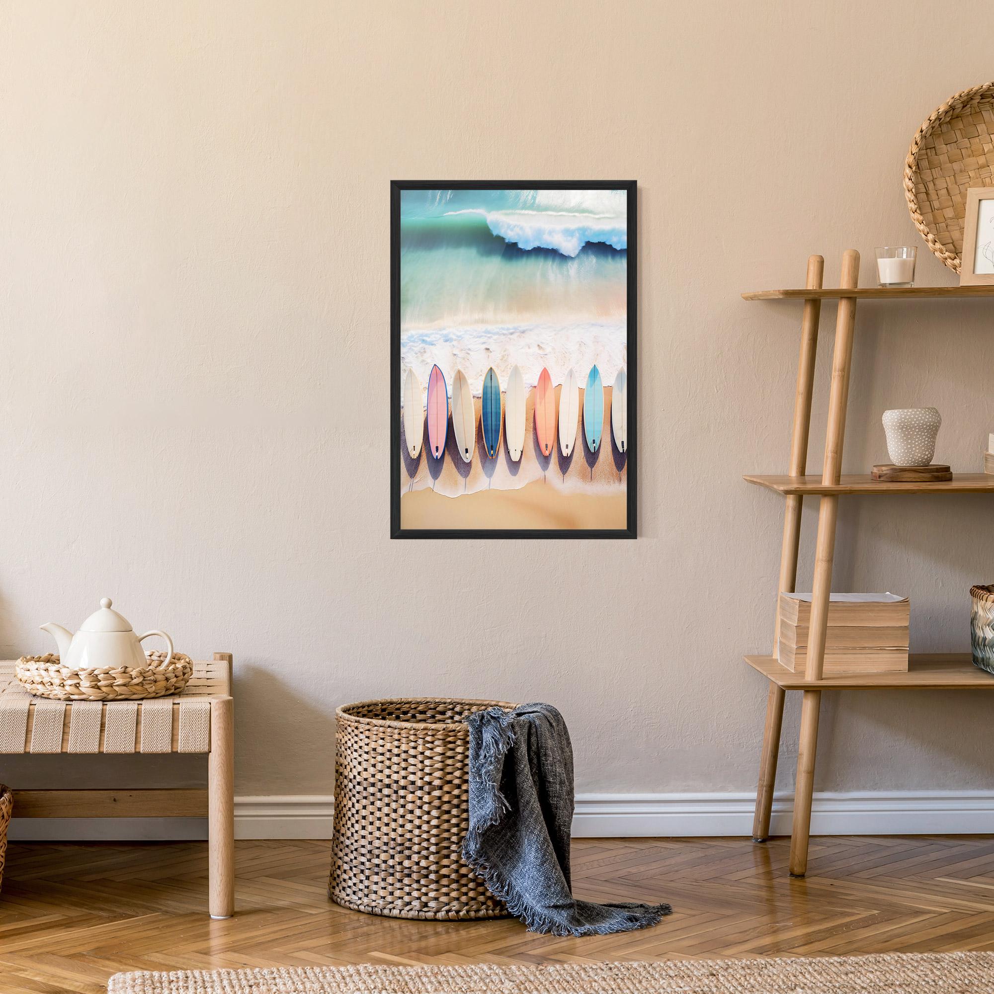 Poster Înrămat Surfboards Beach mockup 9