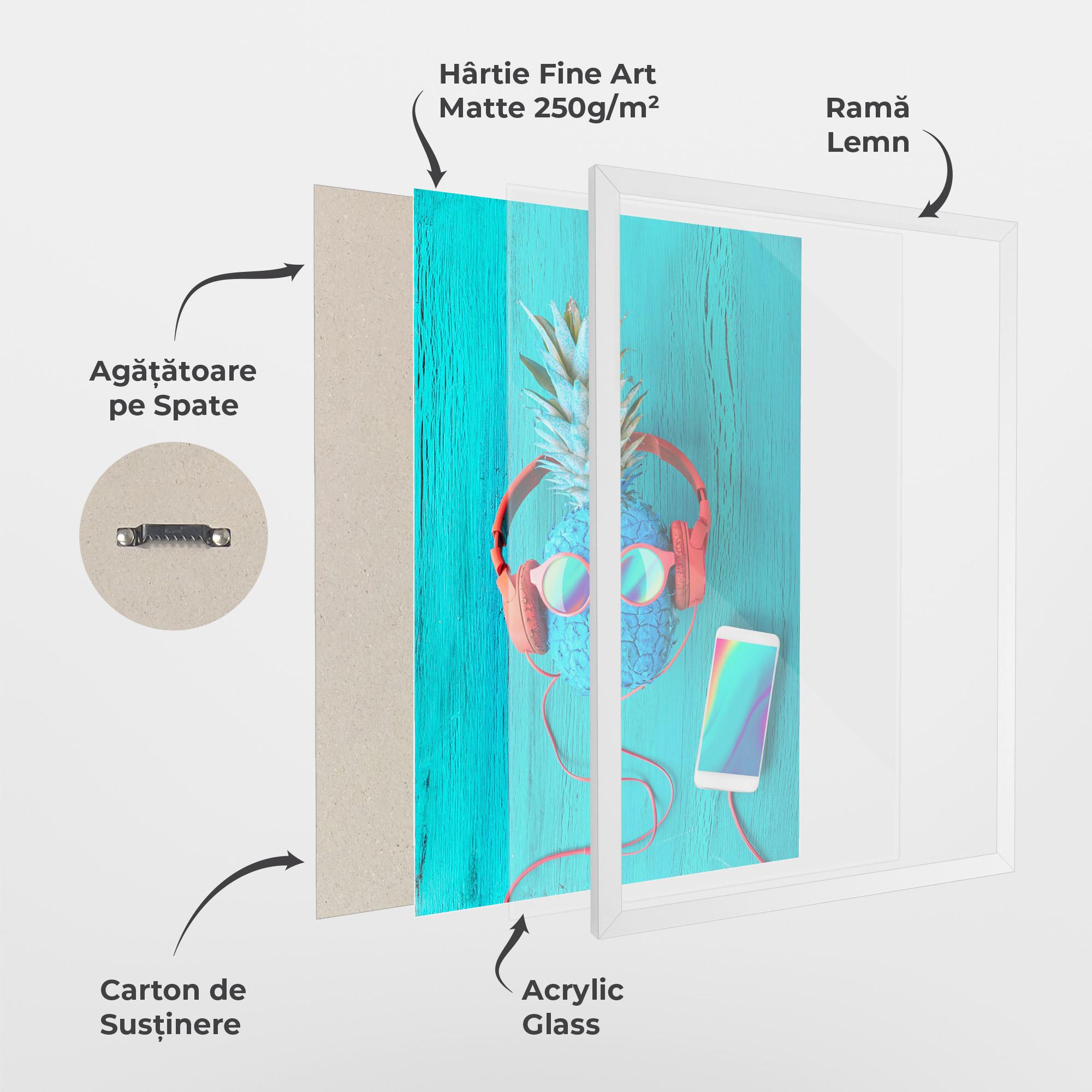 Poster Înrămat Blue Pineapple mockup 1