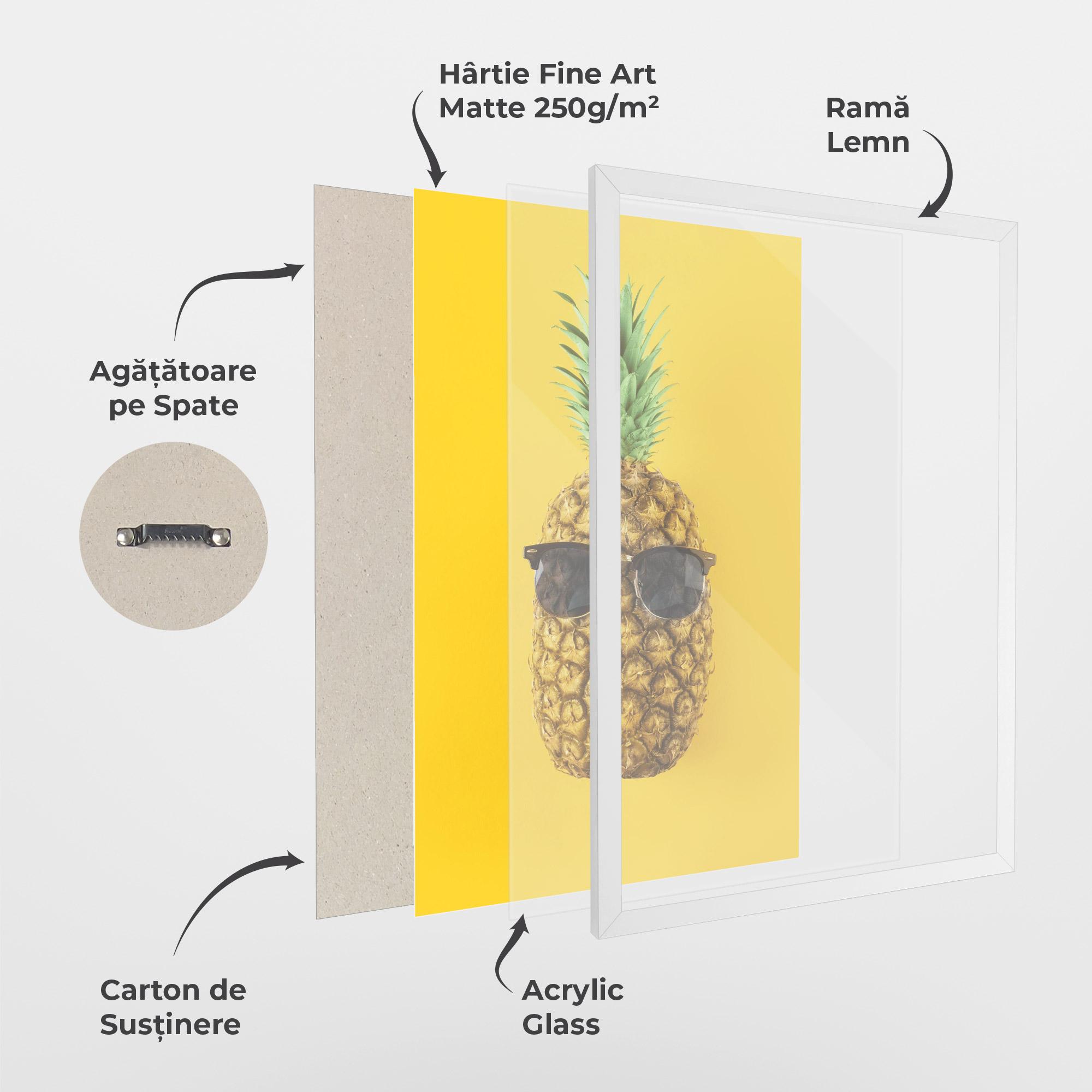 Poster Înrămat Fresh Pineapple mockup 1
