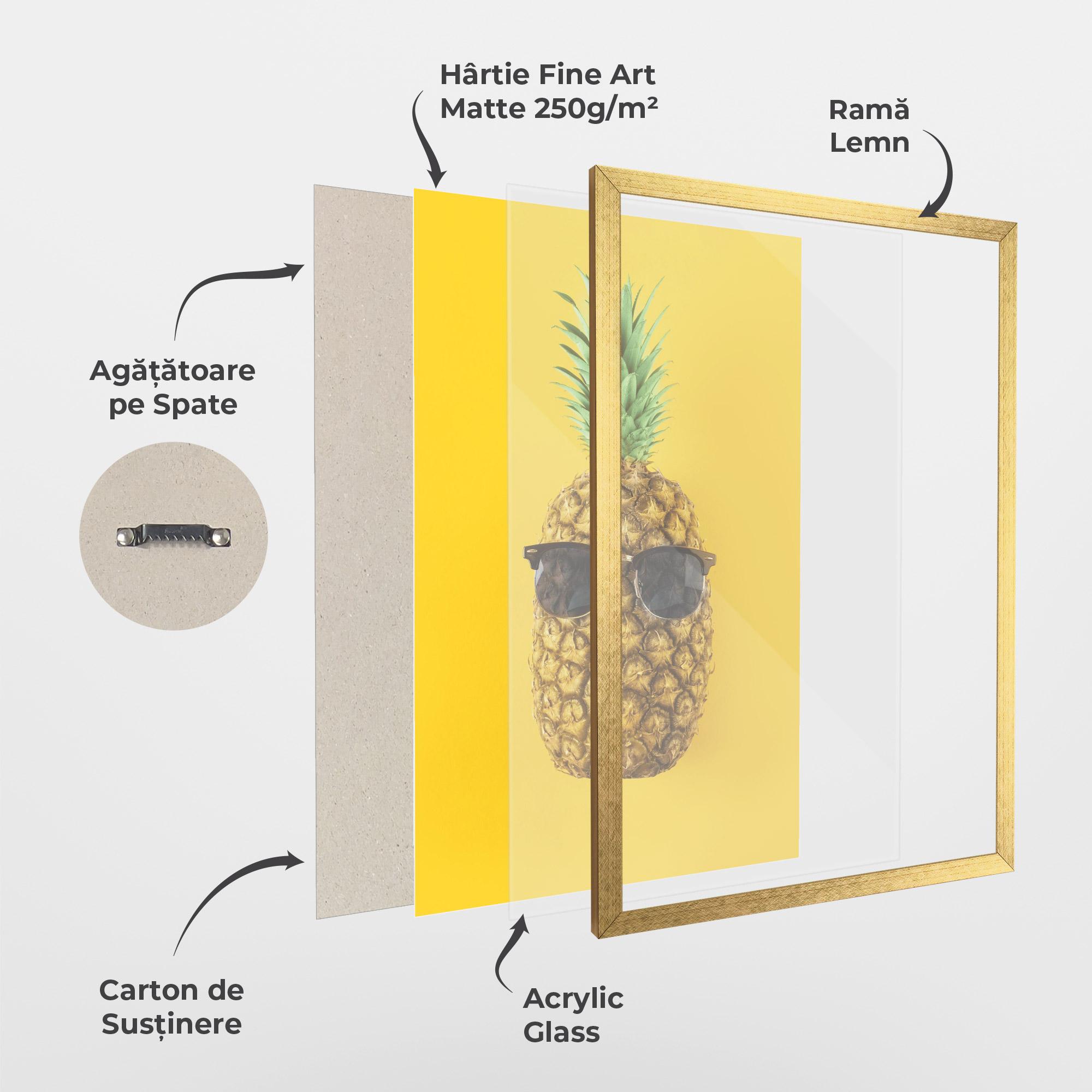 Poster Înrămat Fresh Pineapple mockup 1