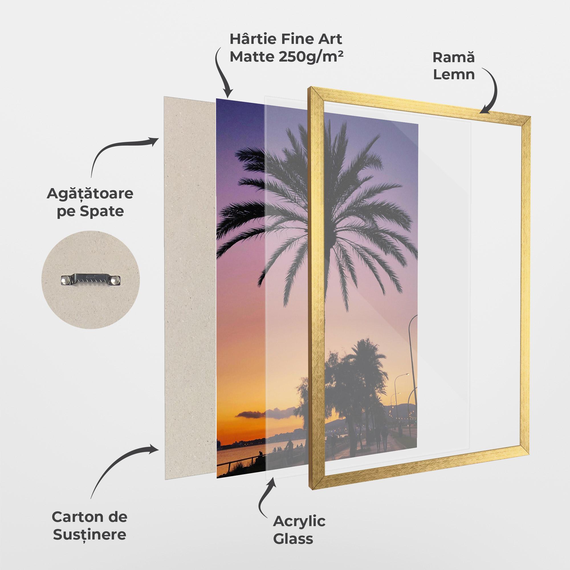 Poster Înrămat Purple Palm mockup 1