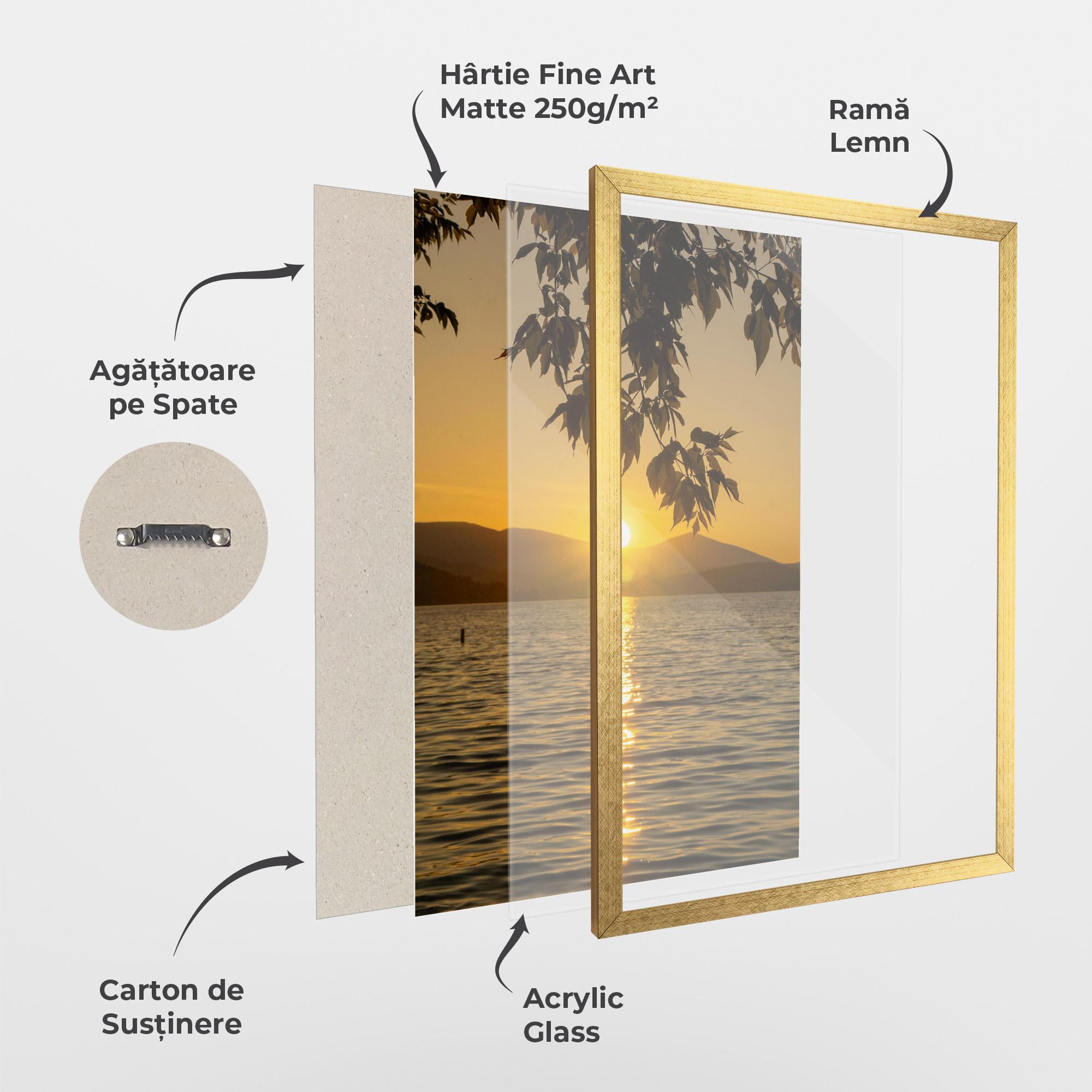 Poster Înrămat Yellow Sunrise mockup 1