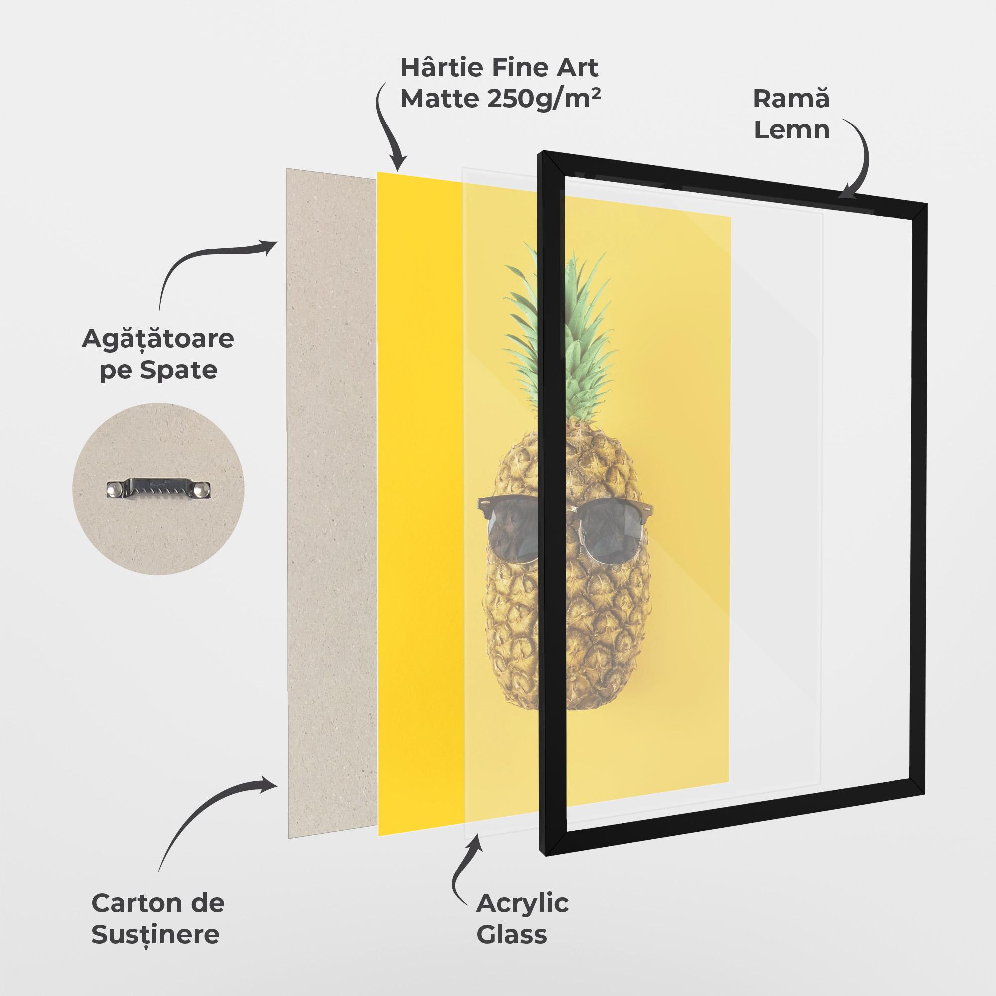 Poster Înrămat Fresh Pineapple mockup 1