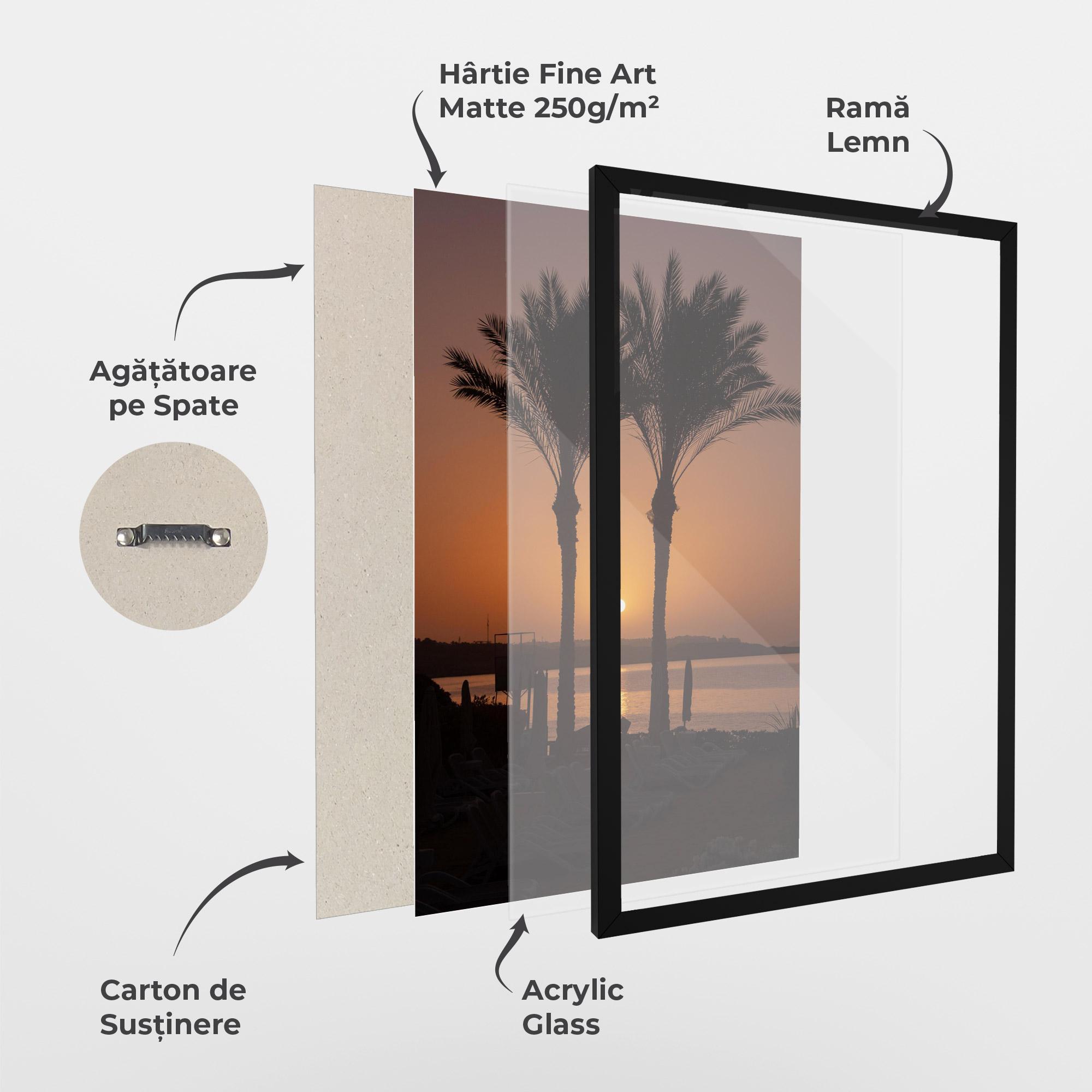 Poster Înrămat Night Palm mockup 1