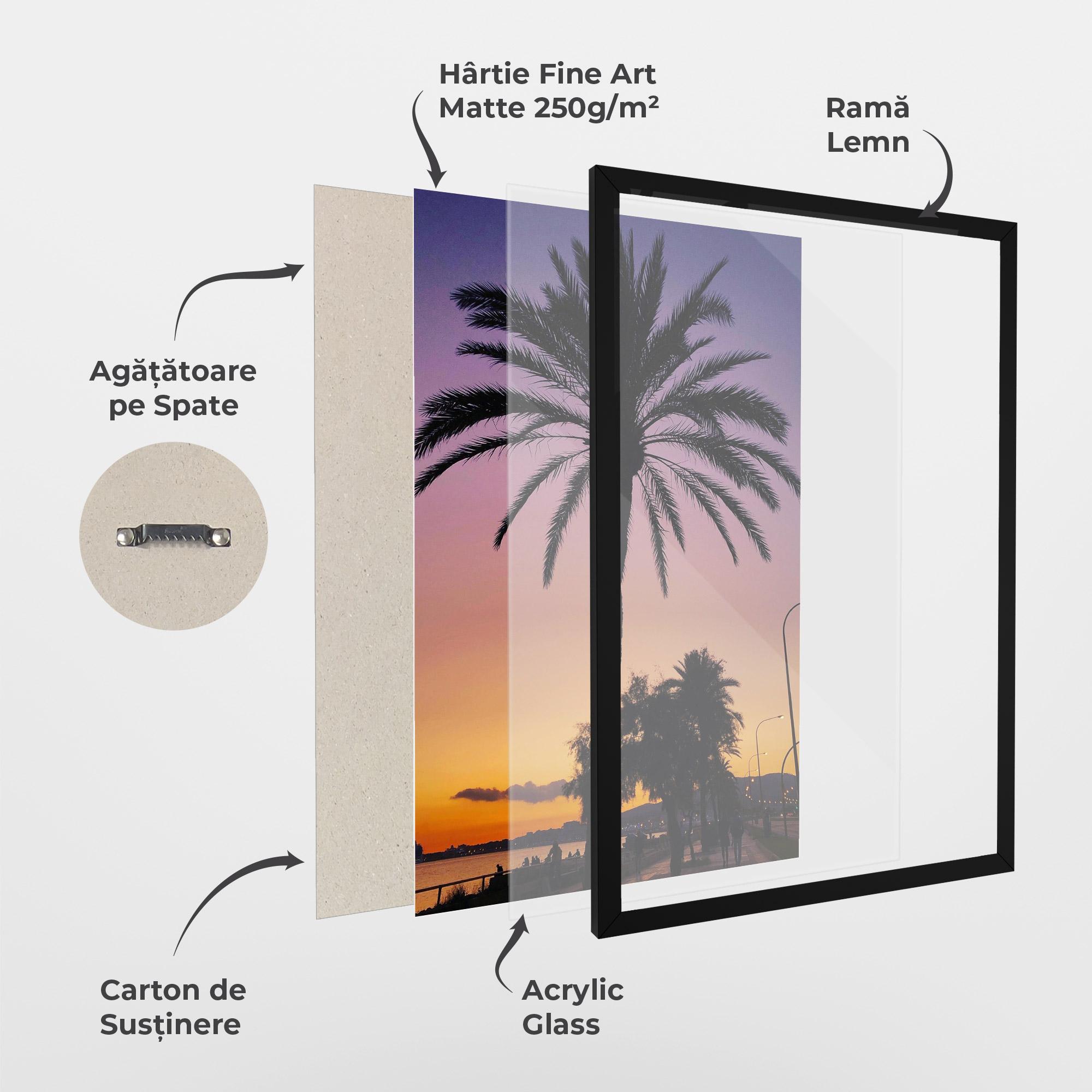 Poster Înrămat Purple Palm mockup 1