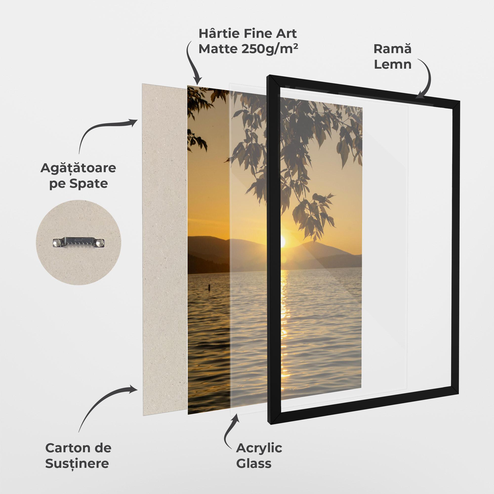 Poster Înrămat Yellow Sunrise mockup 1