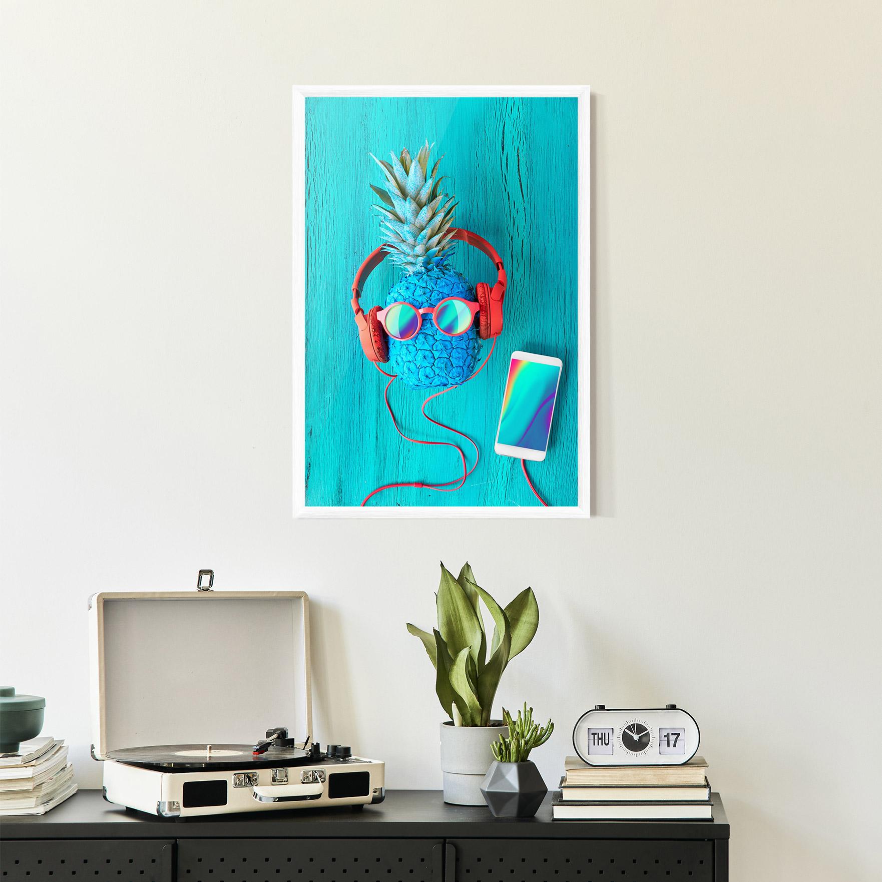 Poster Înrămat Blue Pineapple mockup 2