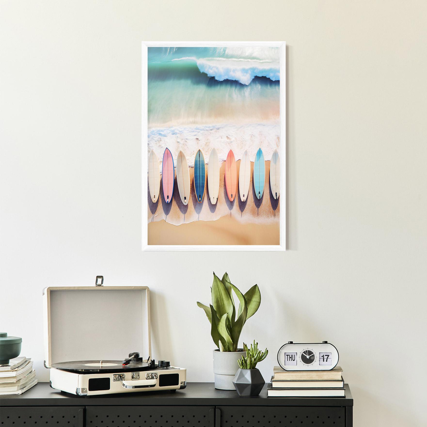 Poster Înrămat Surfboards Beach mockup 2