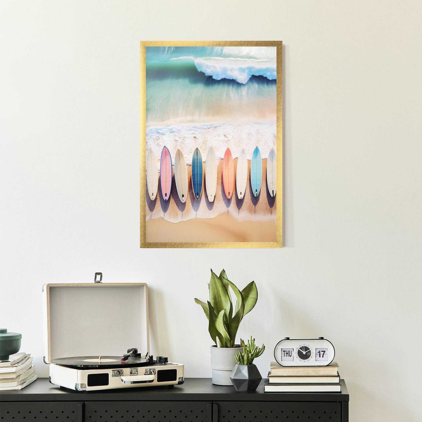 Poster Înrămat Surfboards Beach mockup 2