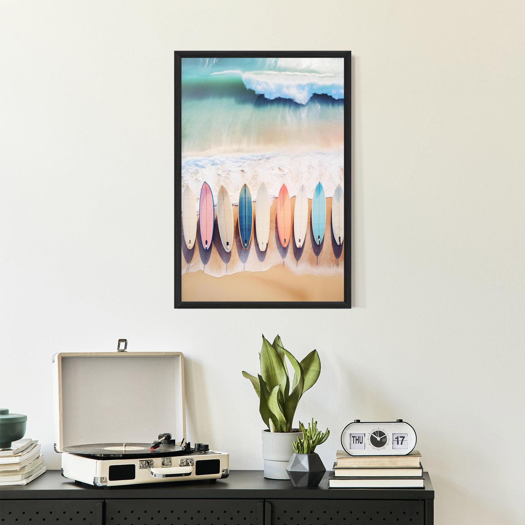 Poster Înrămat Surfboards Beach mockup 2