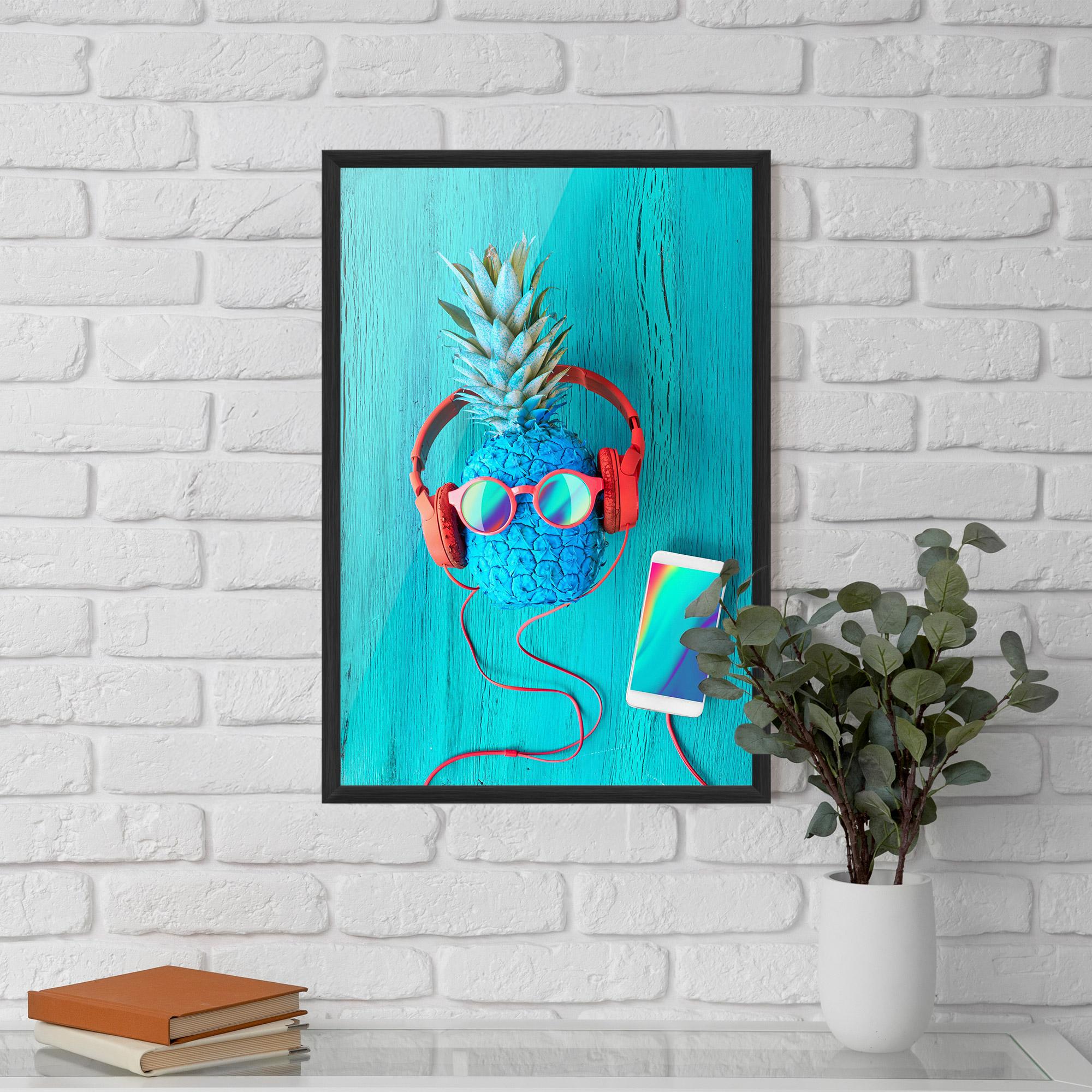 Poster Înrămat Blue Pineapple mockup 5