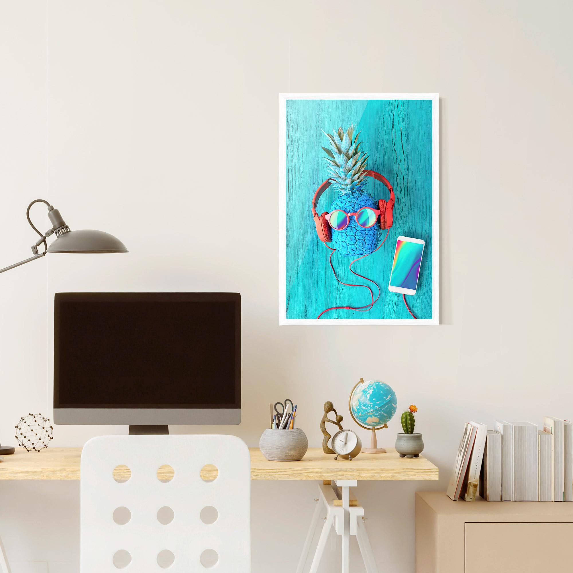 Poster Înrămat Blue Pineapple mockup 6