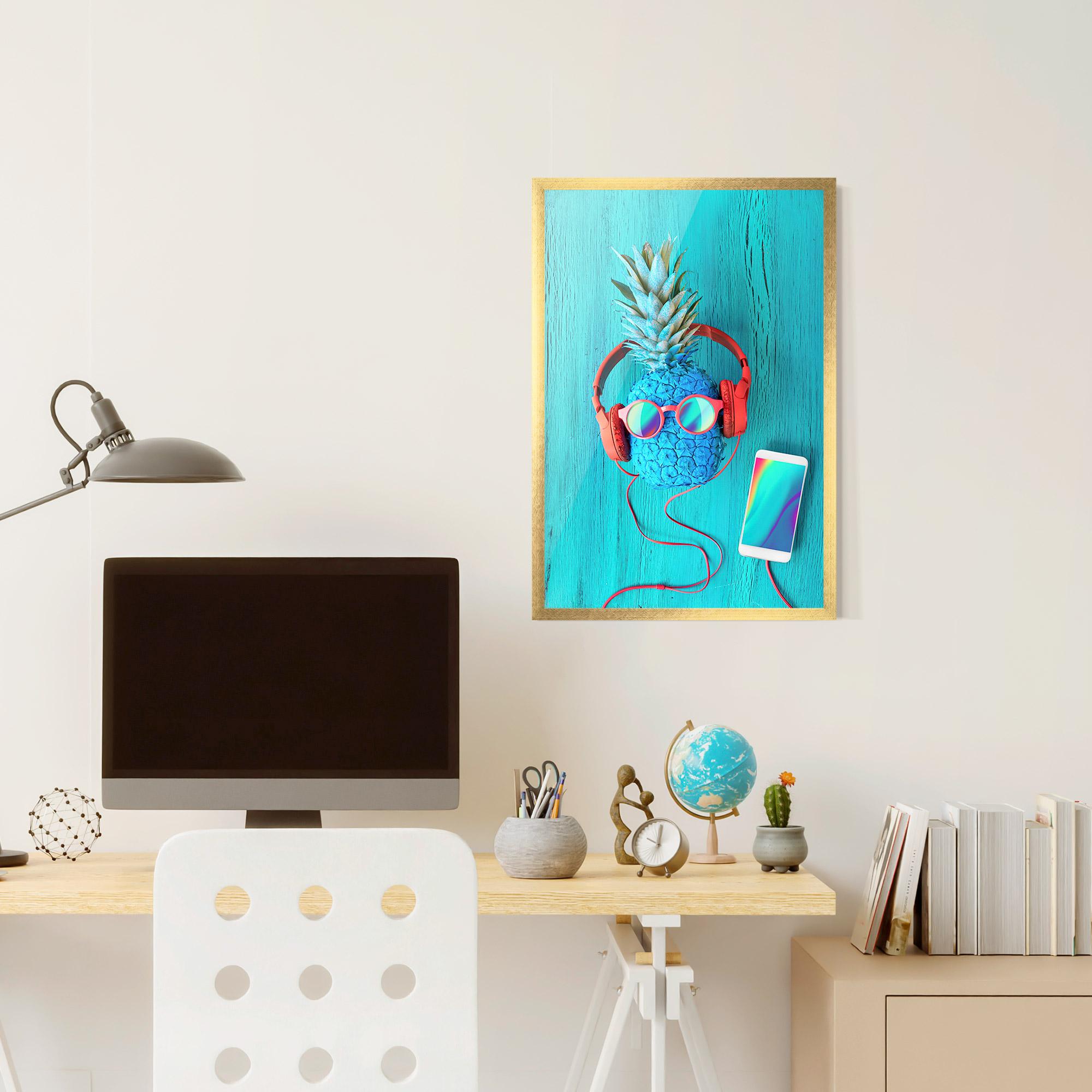 Poster Înrămat Blue Pineapple mockup 6