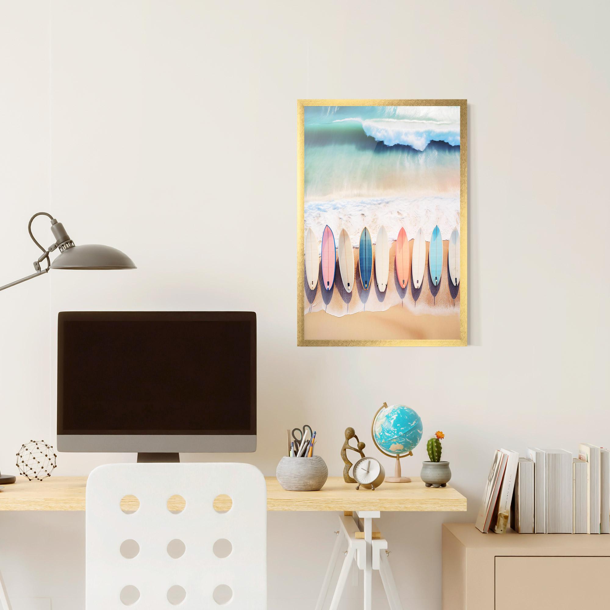 Poster Înrămat Surfboards Beach mockup 6