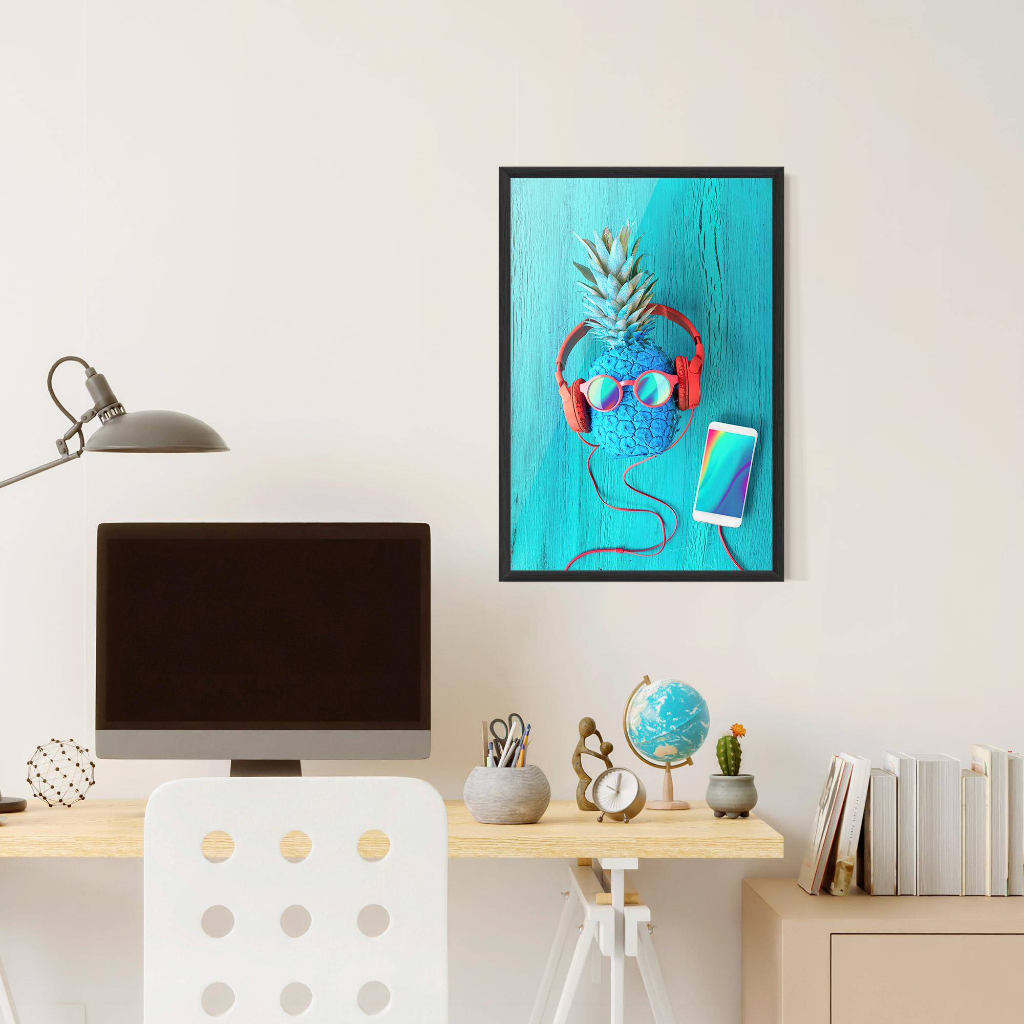 Poster Înrămat Blue Pineapple mockup 6