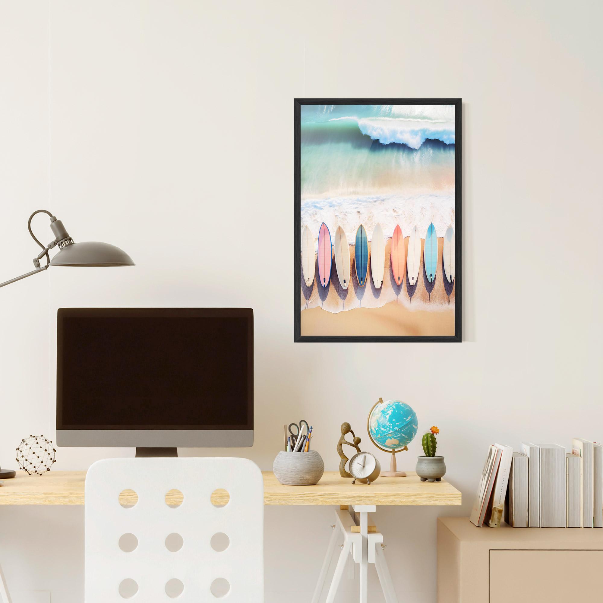 Poster Înrămat Surfboards Beach mockup 6
