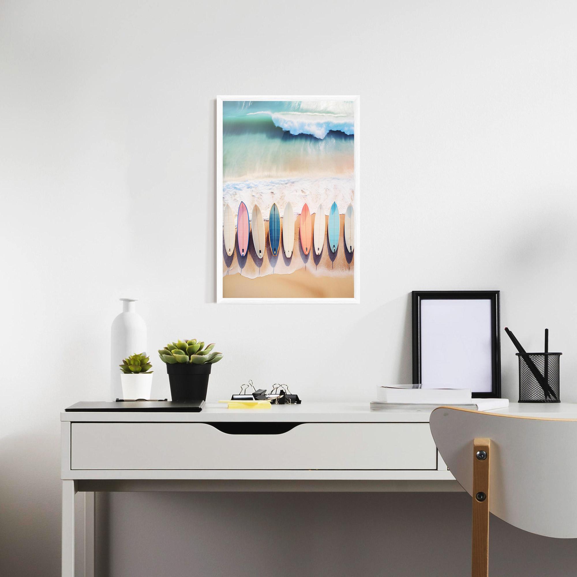 Poster Înrămat Surfboards Beach mockup 7