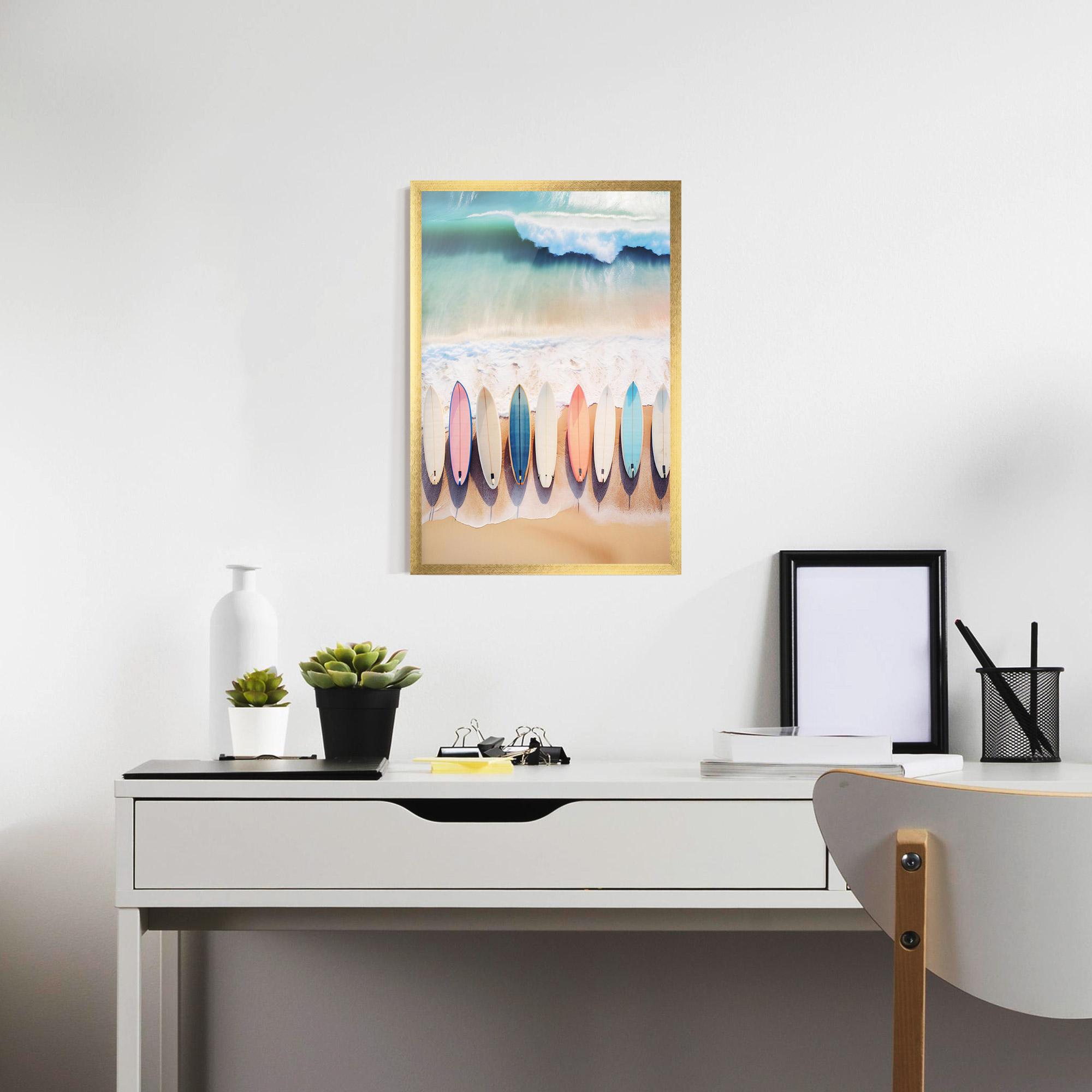 Poster Înrămat Surfboards Beach mockup 7