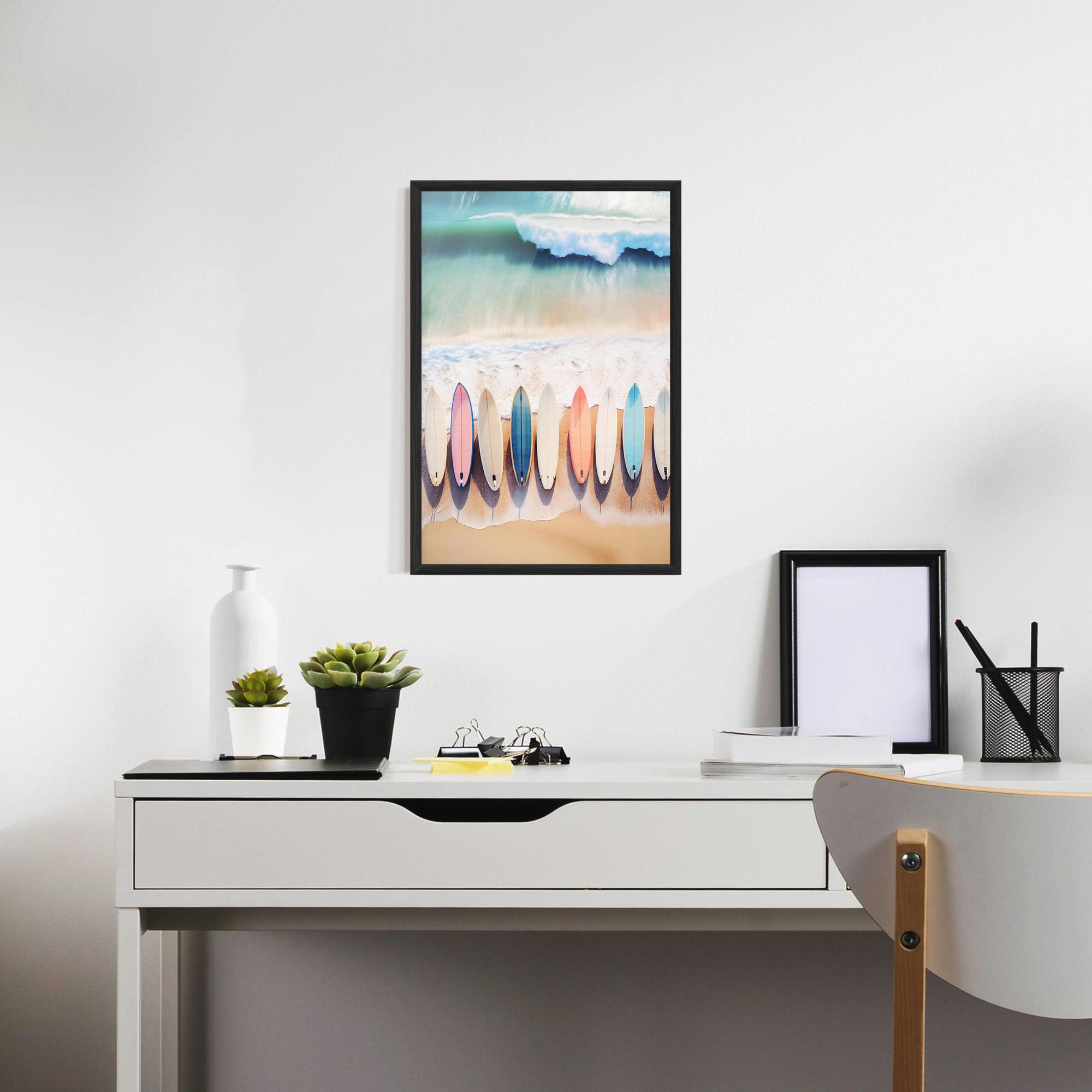 Poster Înrămat Surfboards Beach mockup 7