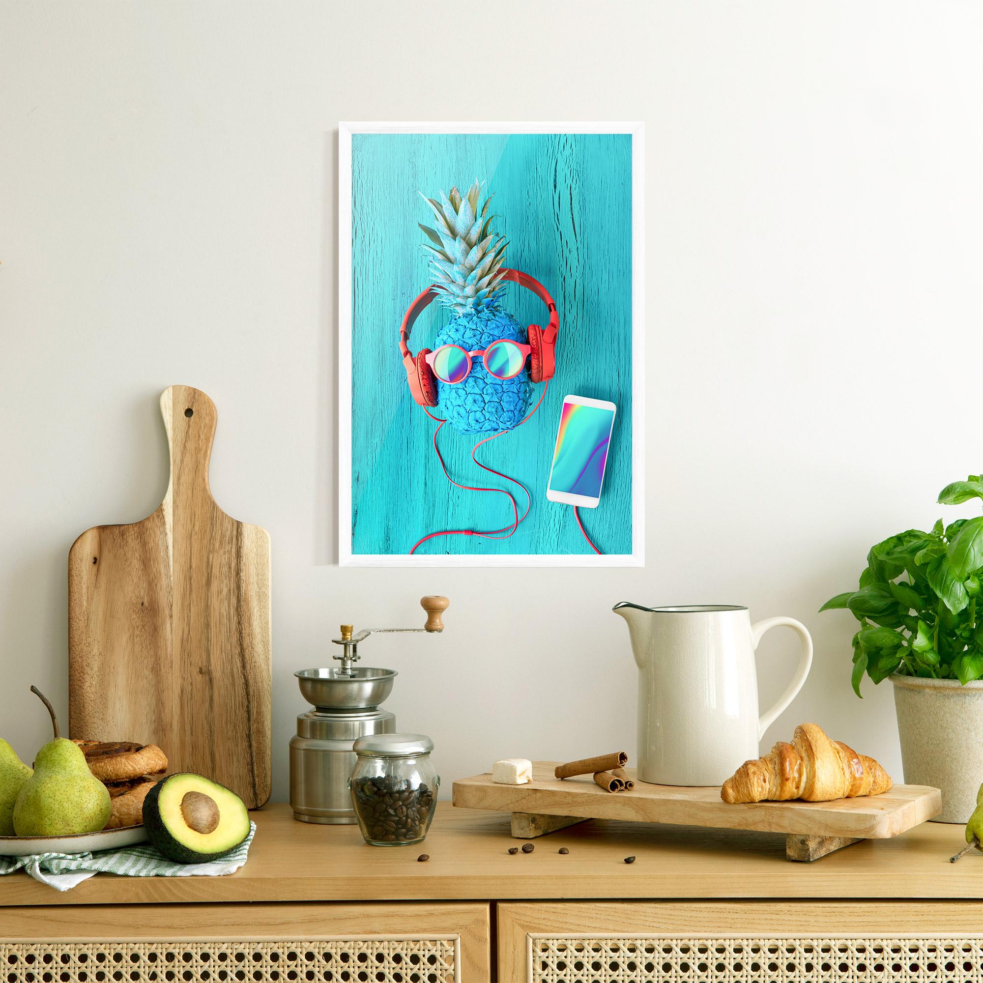Poster Înrămat Blue Pineapple mockup 8