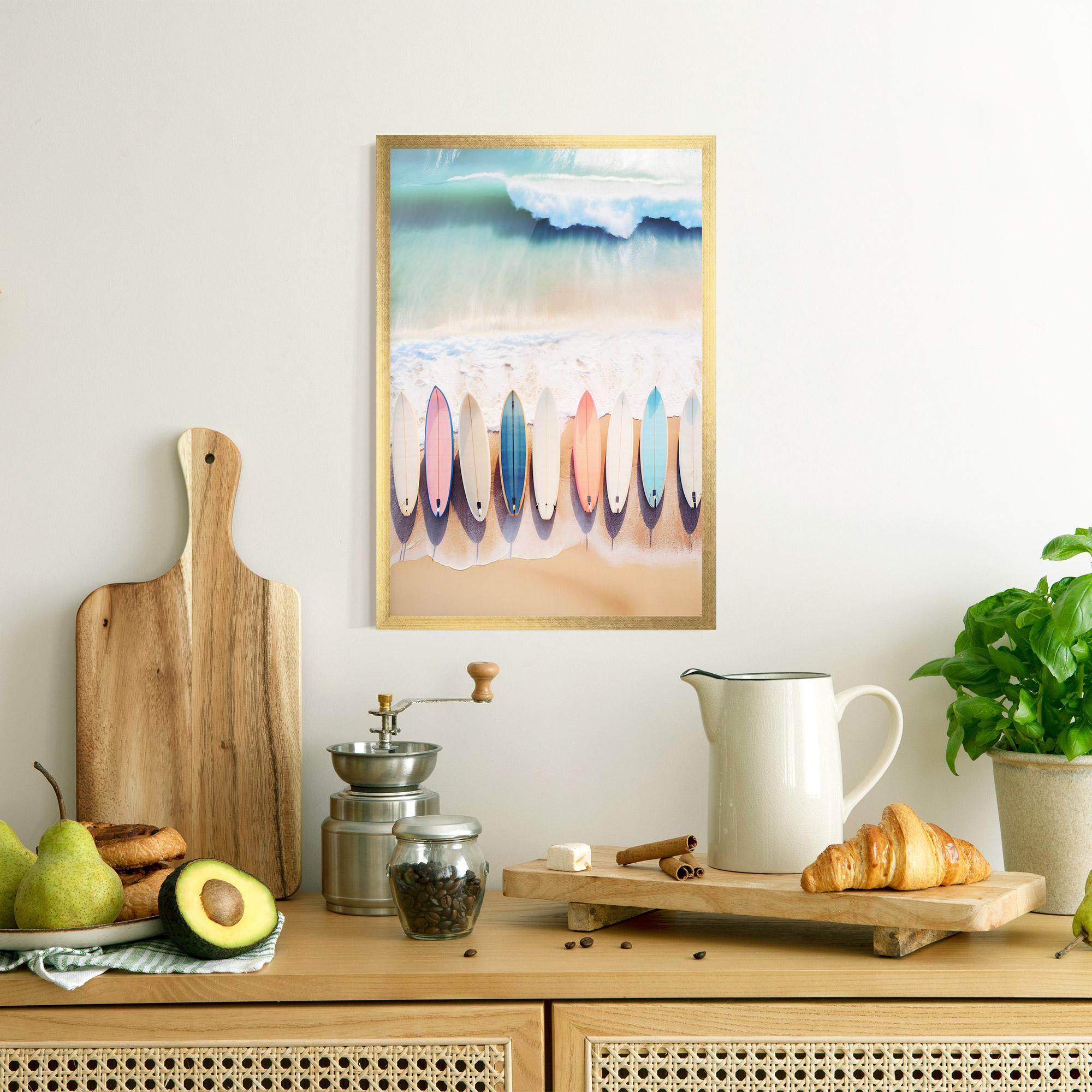 Poster Înrămat Surfboards Beach mockup 8