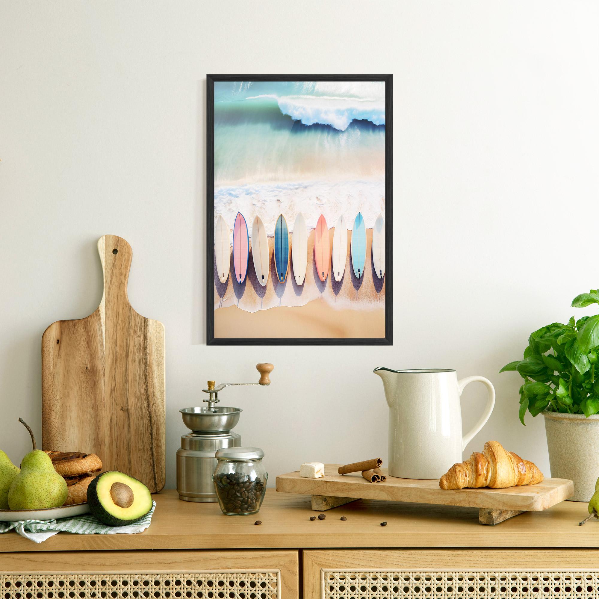 Poster Înrămat Surfboards Beach mockup 8