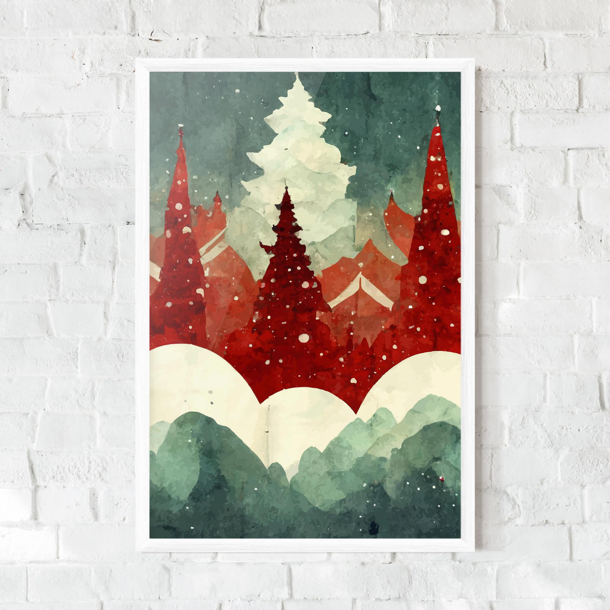 Poster Înrămat Christmas Landscape mockup 0