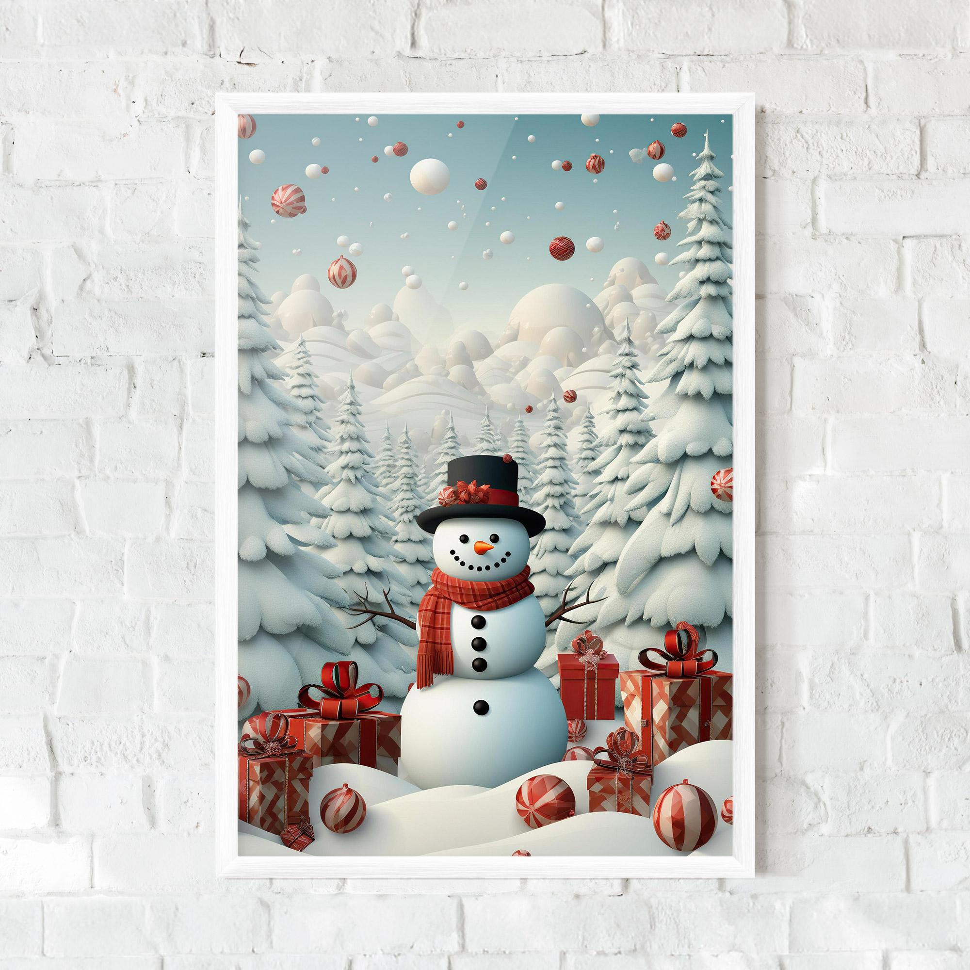 Poster Înrămat Snowman mockup 0