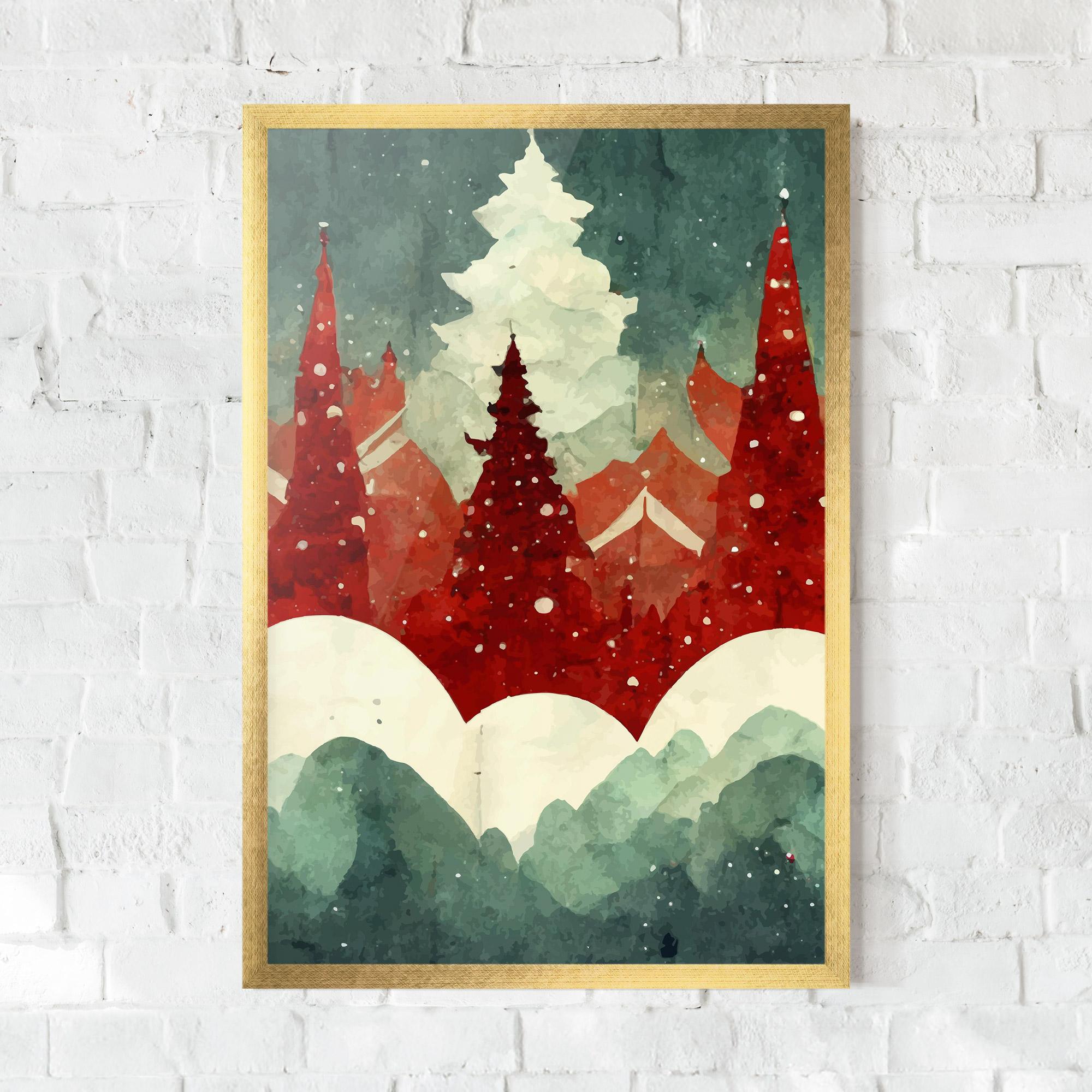Poster Înrămat Christmas Landscape mockup 0