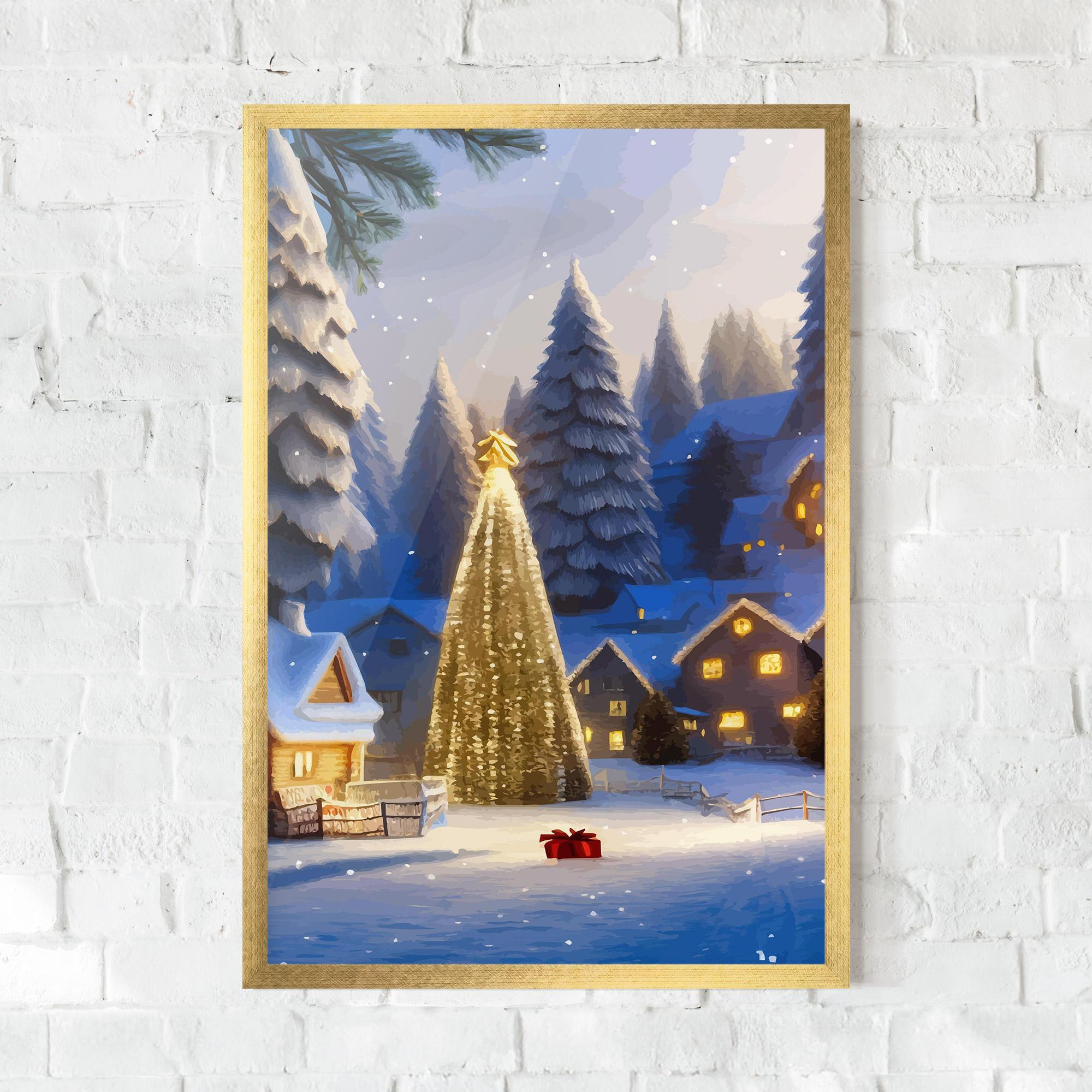 Poster Înrămat Fairy Tale Christmas House mockup 0