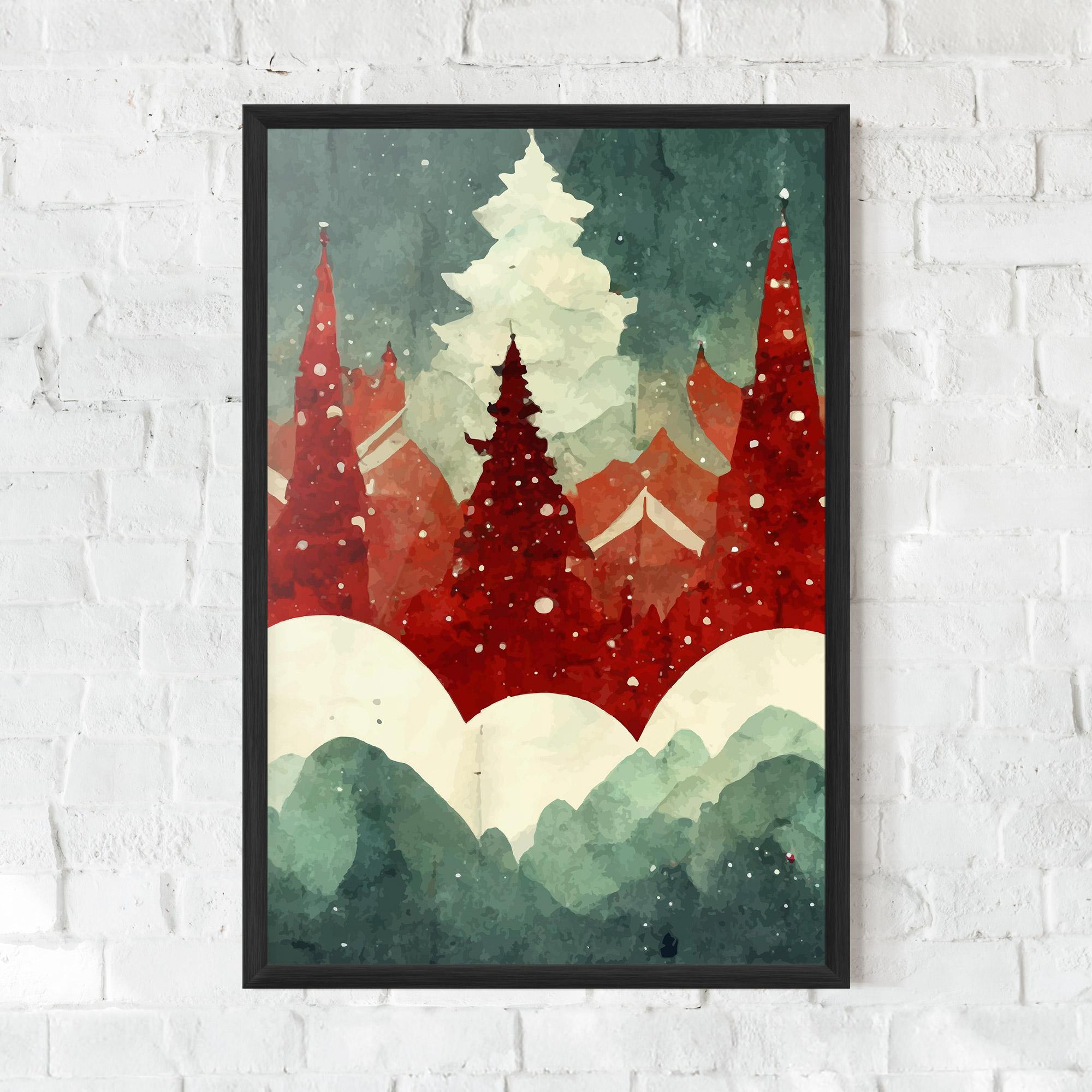 Poster Înrămat Christmas Landscape mockup 0