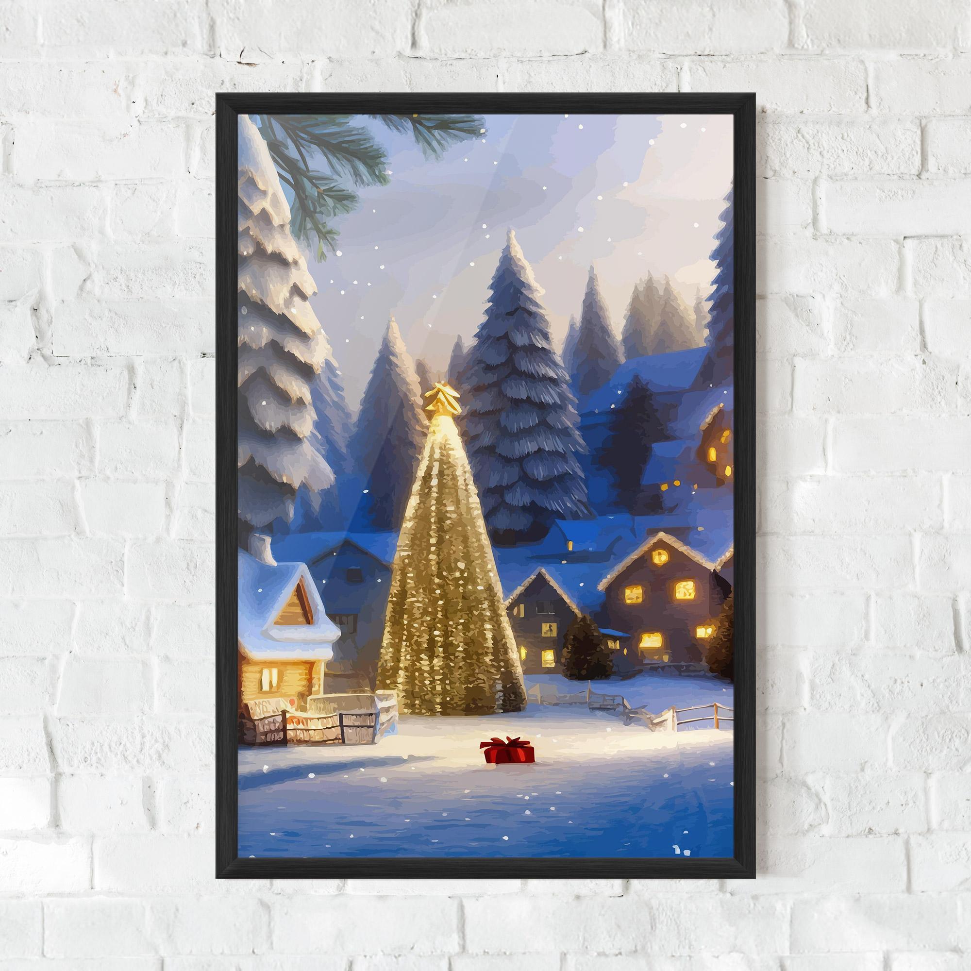 Poster Înrămat Fairy Tale Christmas House mockup 0